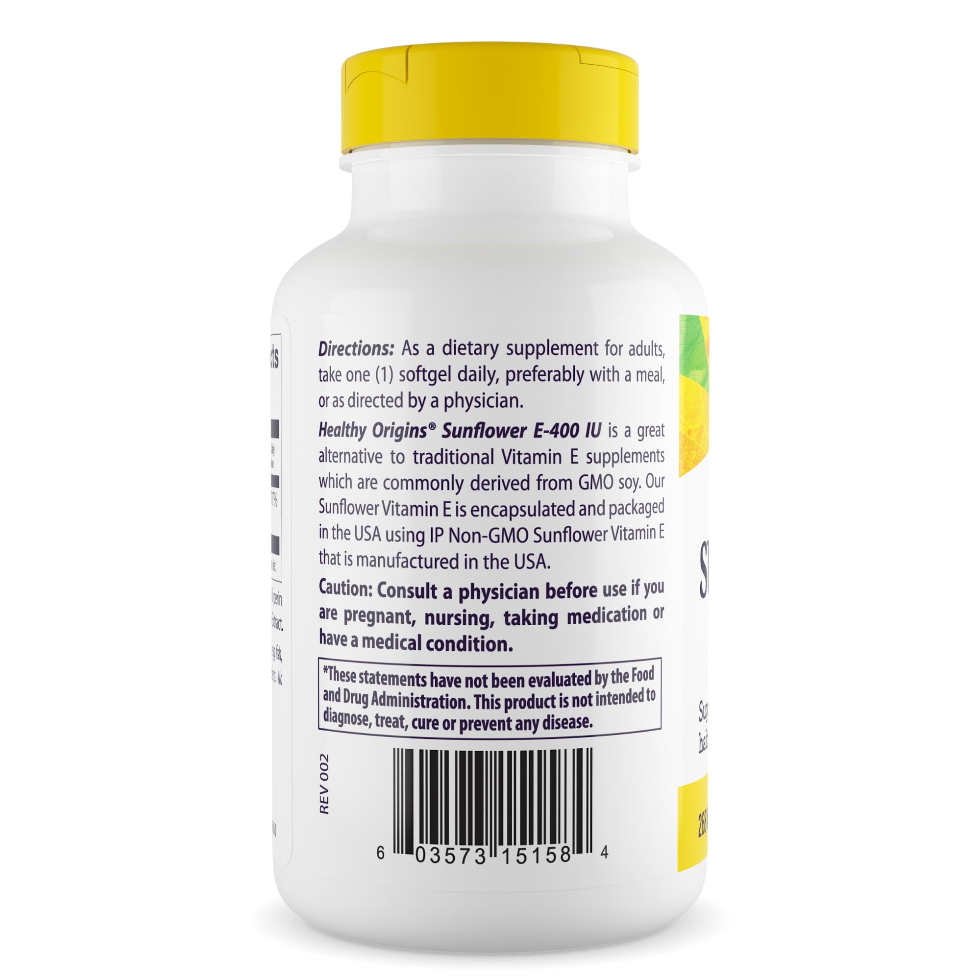 Healthy Origins Softgel Vitamine E 400, capsules faciles à avaler.