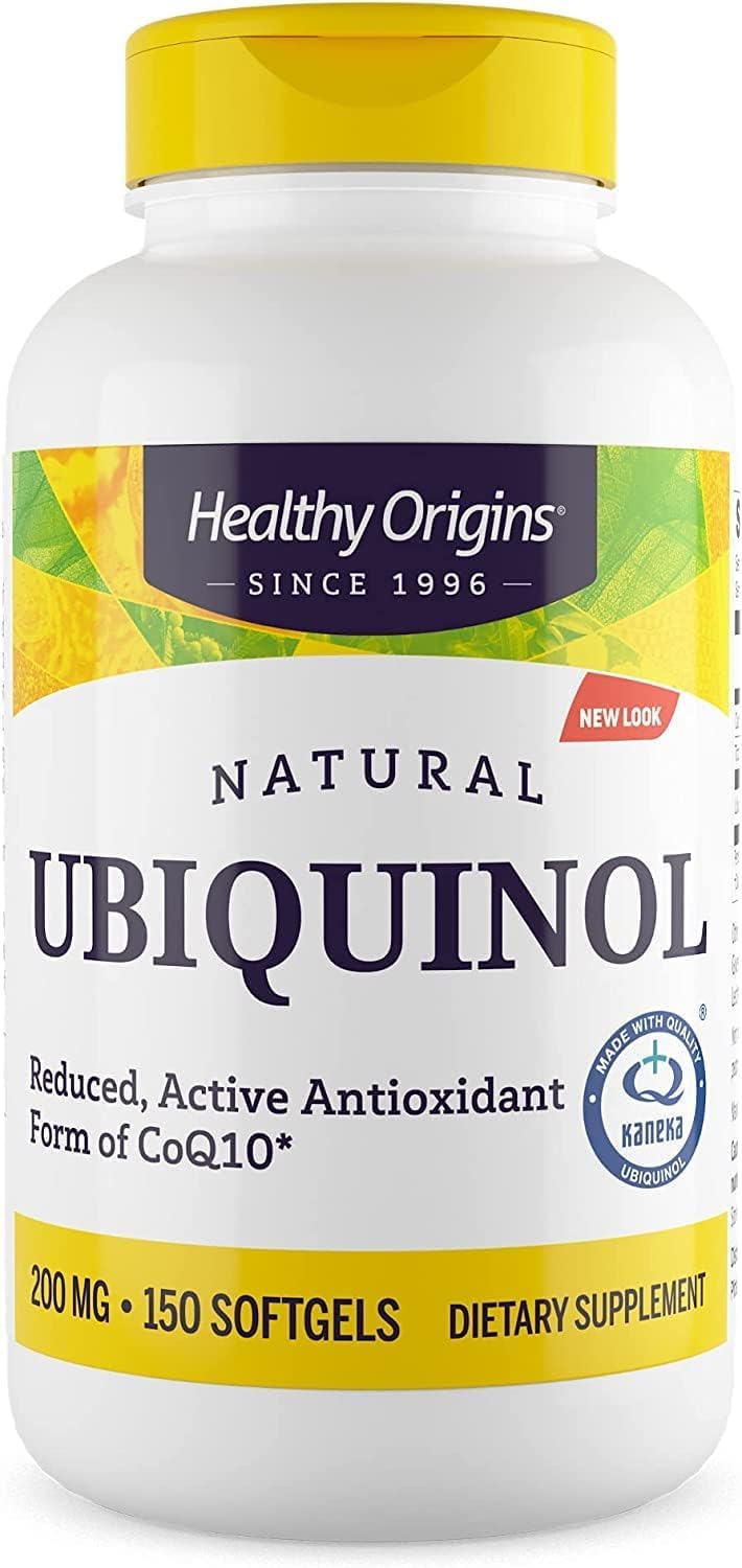 Healthy Origins Ubiquinol: bouteille 200 mg prête à l'emploi pour l'énergie et le soutien cardiaque.