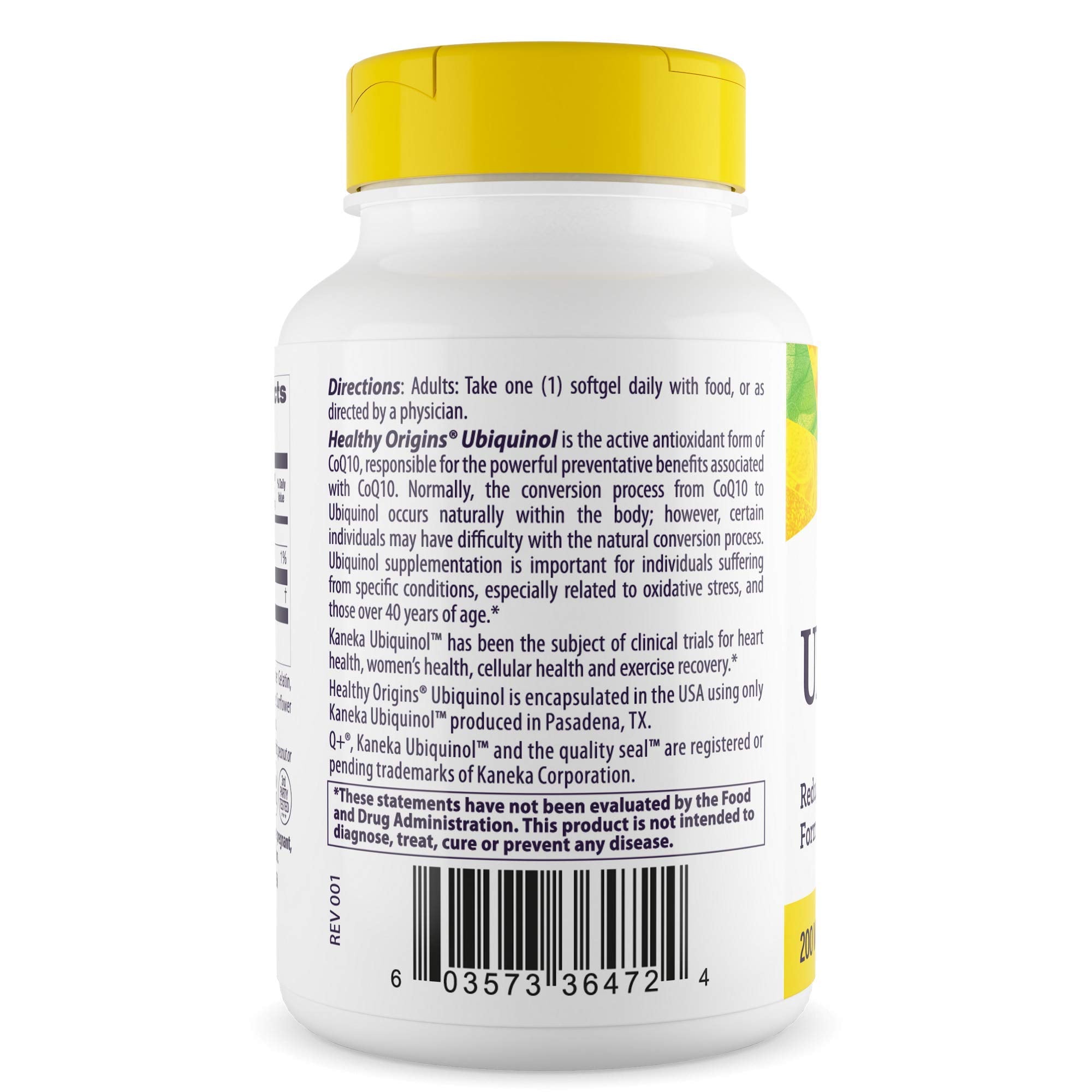 Healthy Origins Ubiquinol: capsules faciles à avaler pour une absorption optimisée.