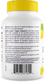Étiquette sans gluten sur les gélules ubiquinol Healthy Origins.