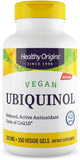 Healthy Origins Ubiquinol, flacon de gélules végétales, soutien quotidien de l'énergie et de l'antioxydant.