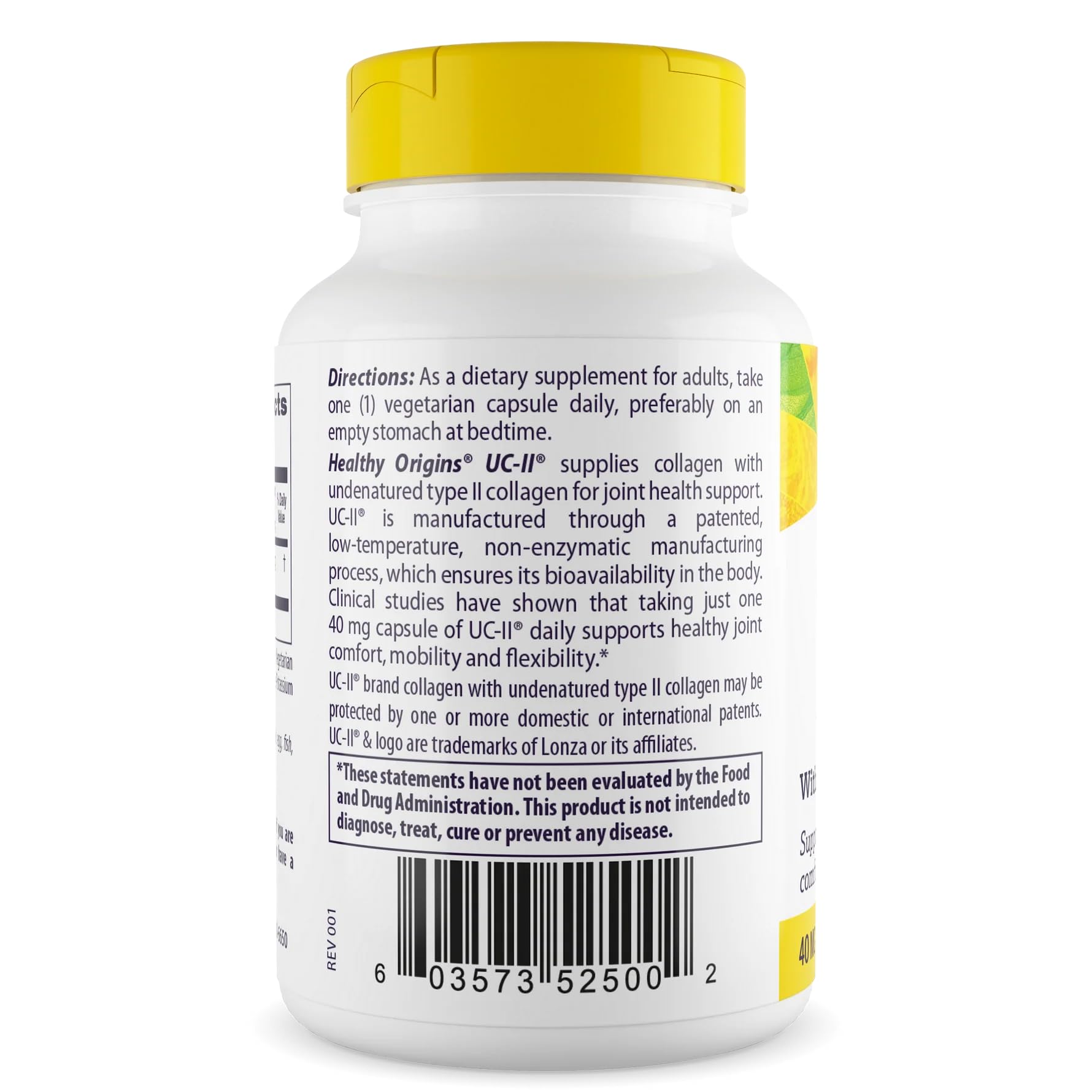 Healthy Origins UC-II dosage-40mg, dosage quotidien pratique