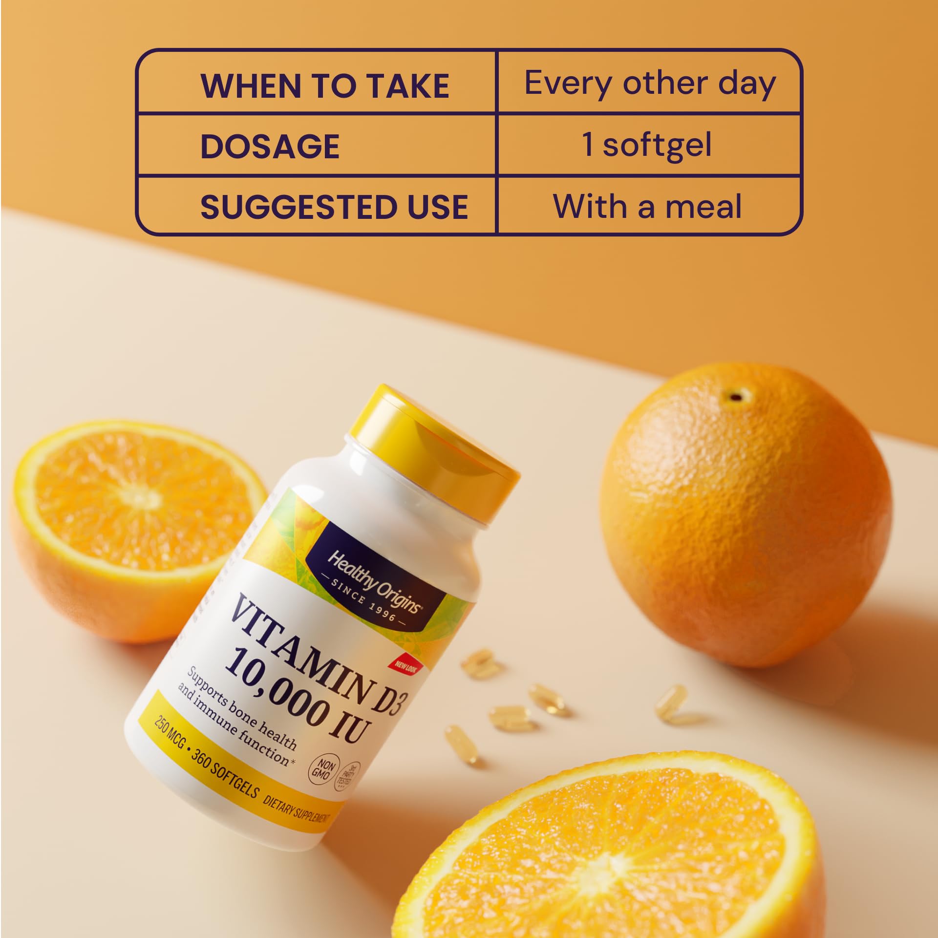 Healthy Origins Vitamine D3, 360-gelules dans le bocal, solution pratique