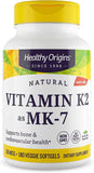 Healthy Origins Vitamin K2 MK-7 en bouteille, soutien potentiel des os et de la santé vasculaire.