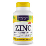 Healthy Origins Zinc Bisglycinate dans la bouteille, soutien potentiel immunitaire et vision.