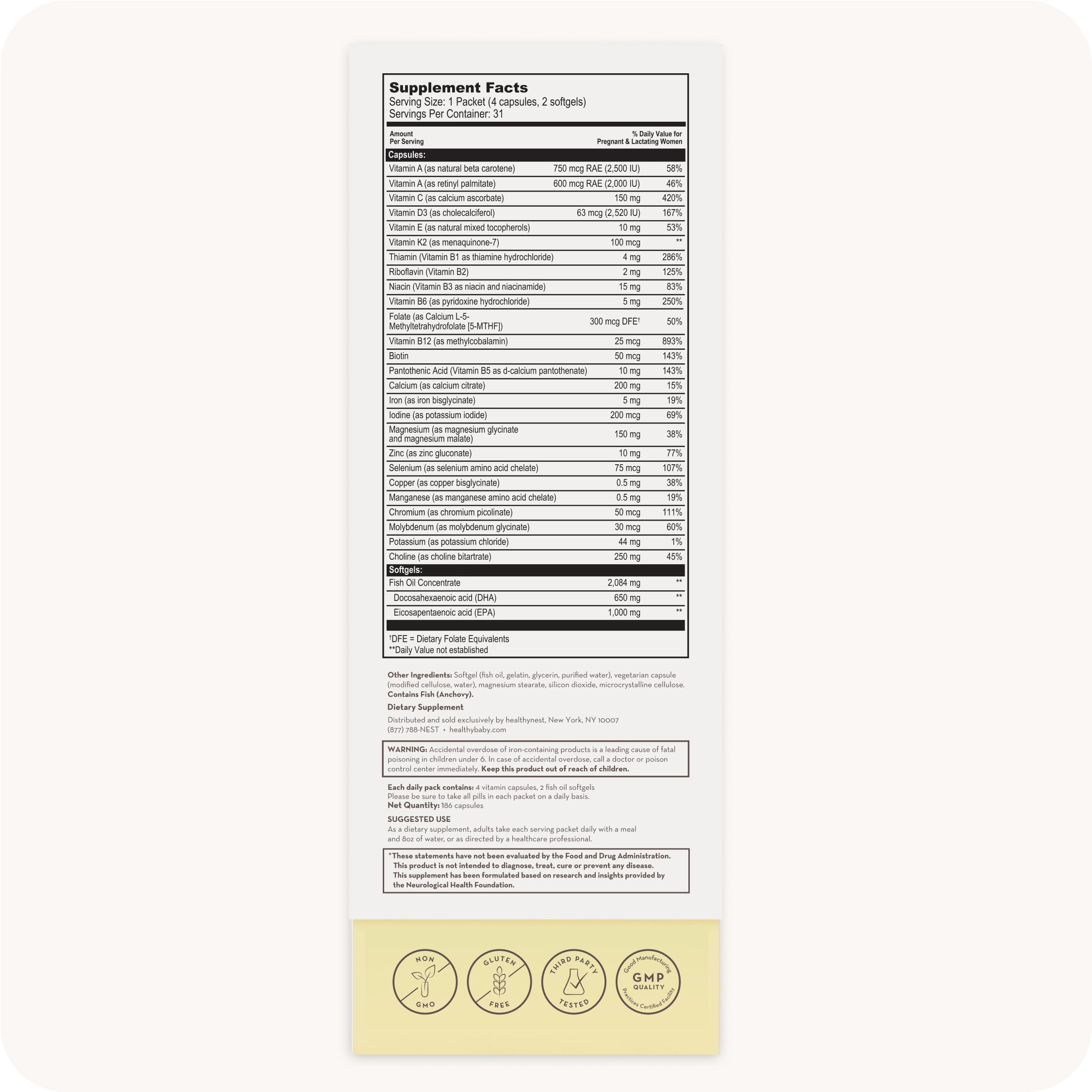 HealthyNest gélules quotidiennes faciles à consommer.