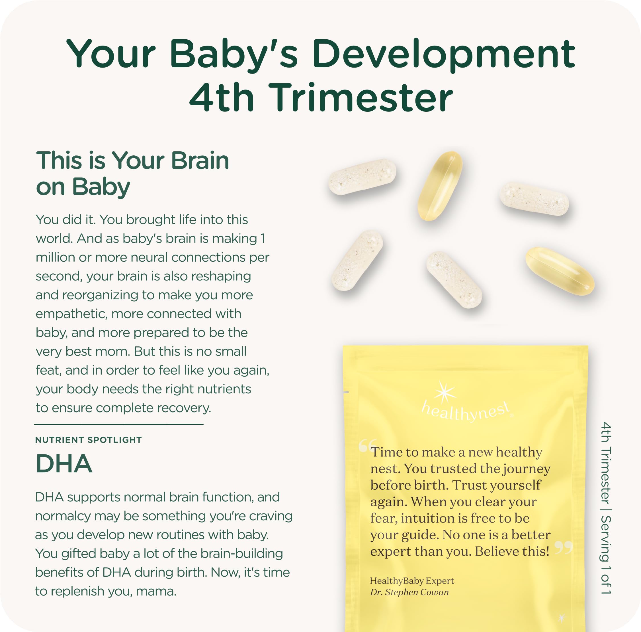 HealthyNest schéma nutritionnel par trimestre pour maman et bébé.