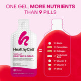 HealthyCell contient une formule collagène-biotine-acide hyaluronique en gel.