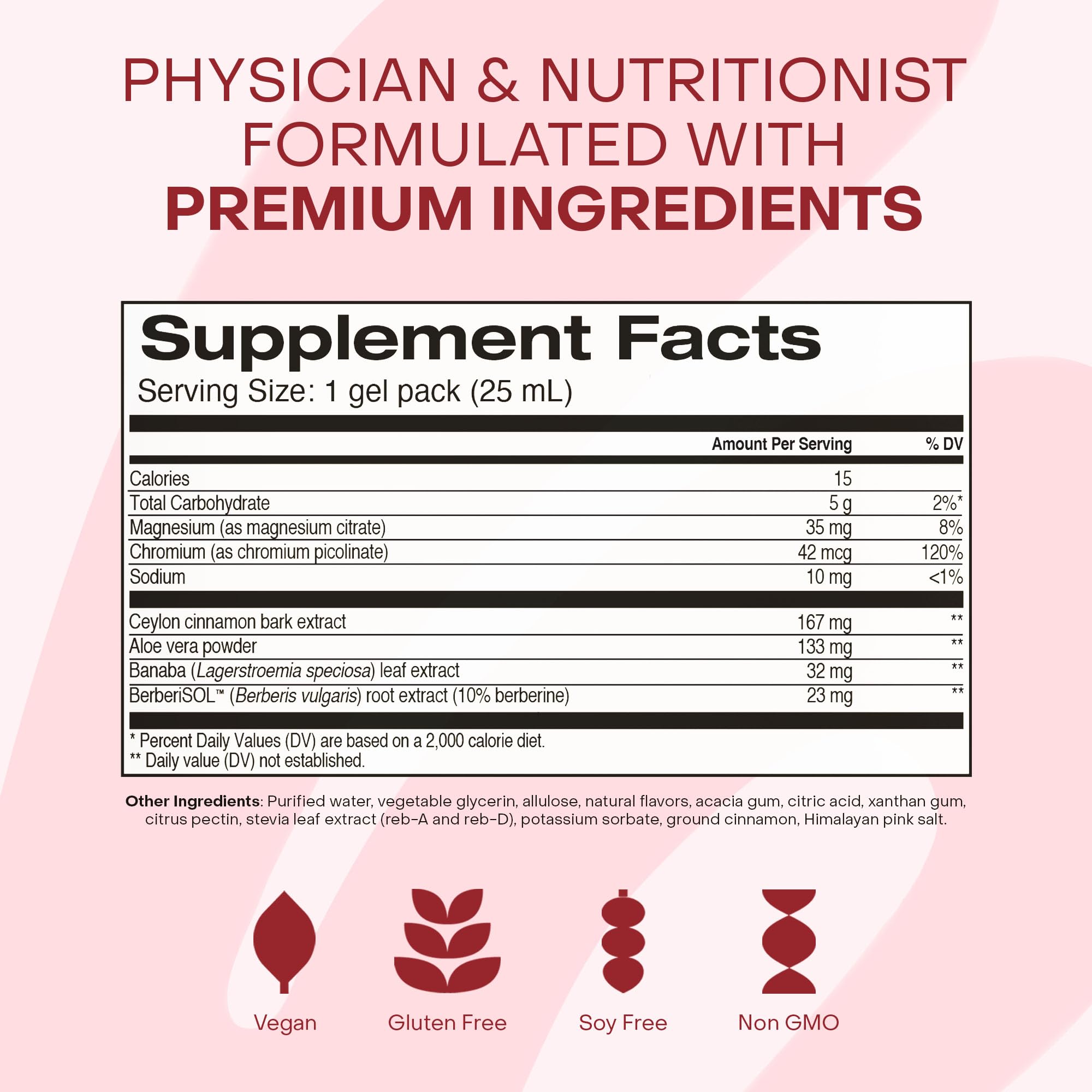 HealthyCell Glucose Support – ingrédients clés cannelle banaba magnésium.