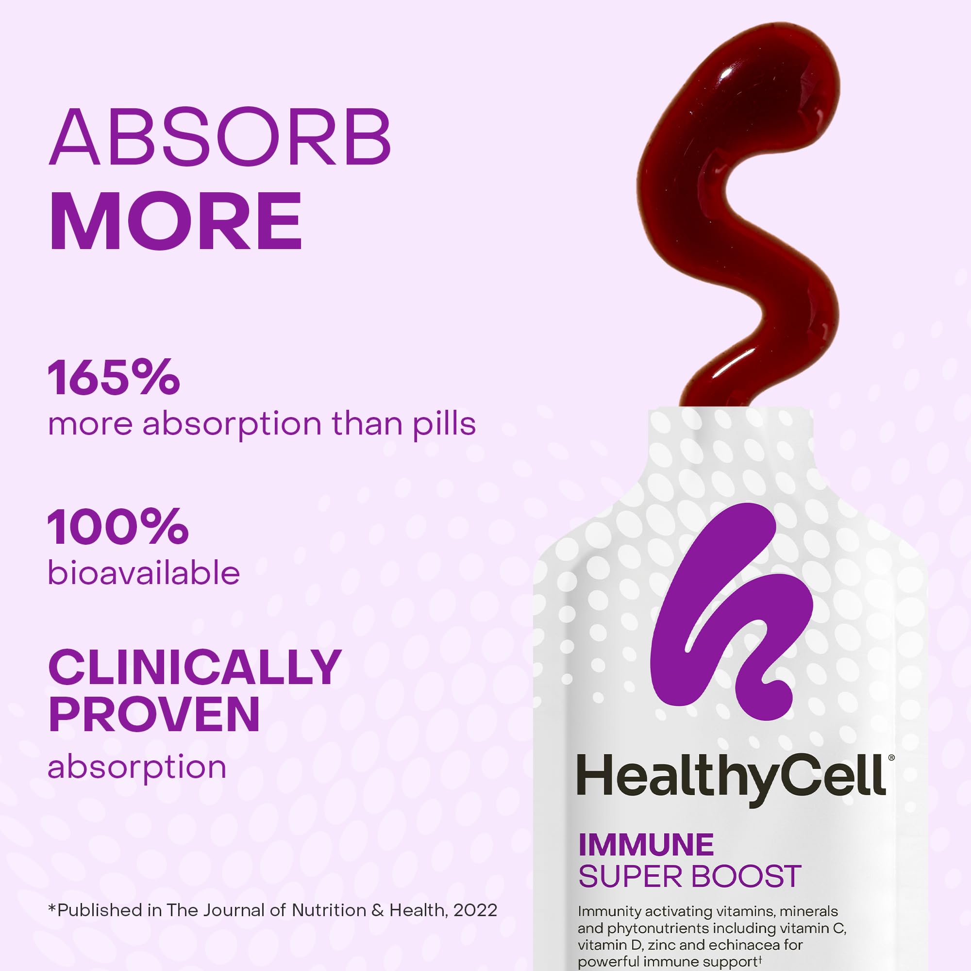 Healthycell Immunité Super Boost: gel refroidi au réfrigérateur pour une fraîcheur maximale.