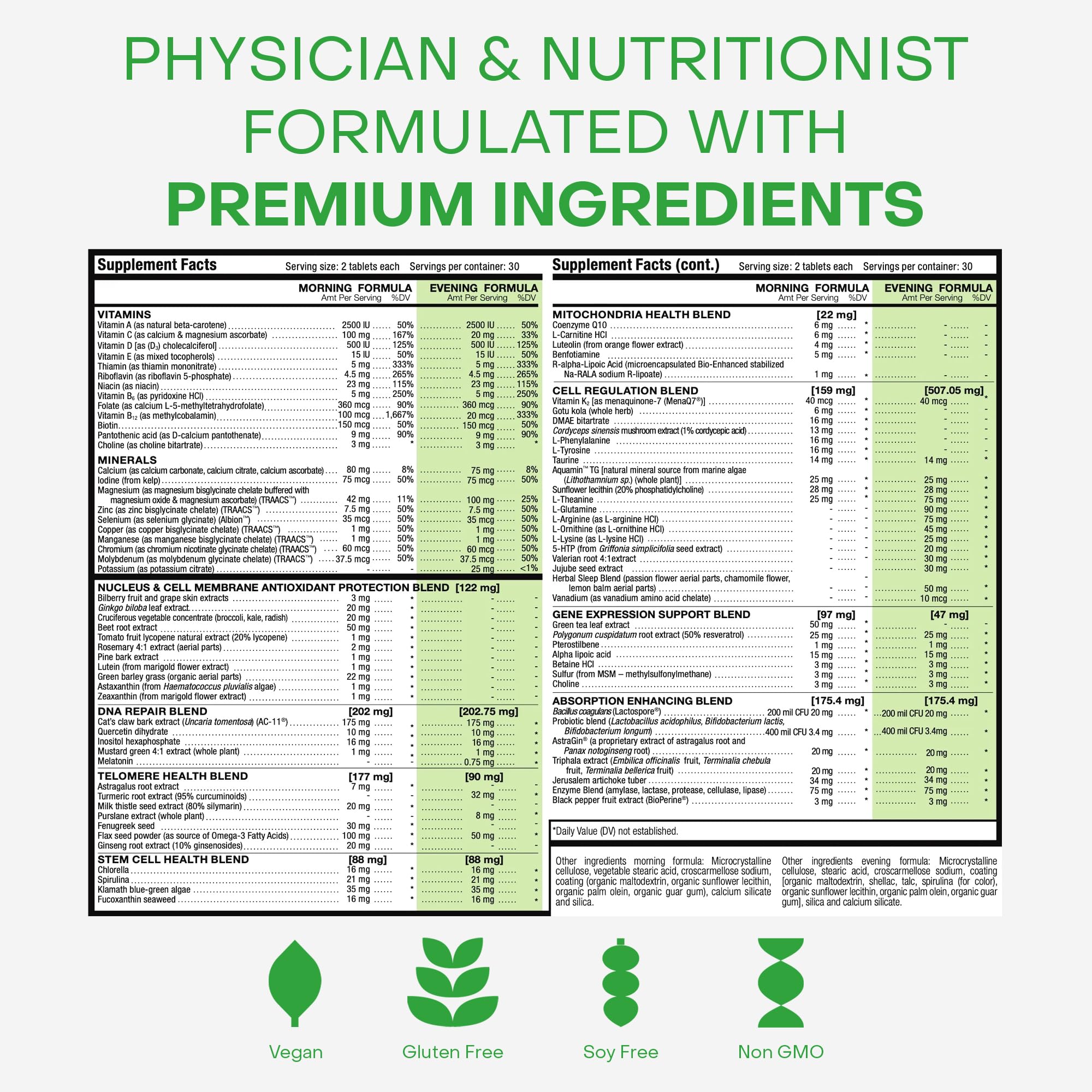 HealthyCell AM/PM – nutriments clés, probiotiques et enzymes pour l'équilibre intestinal.