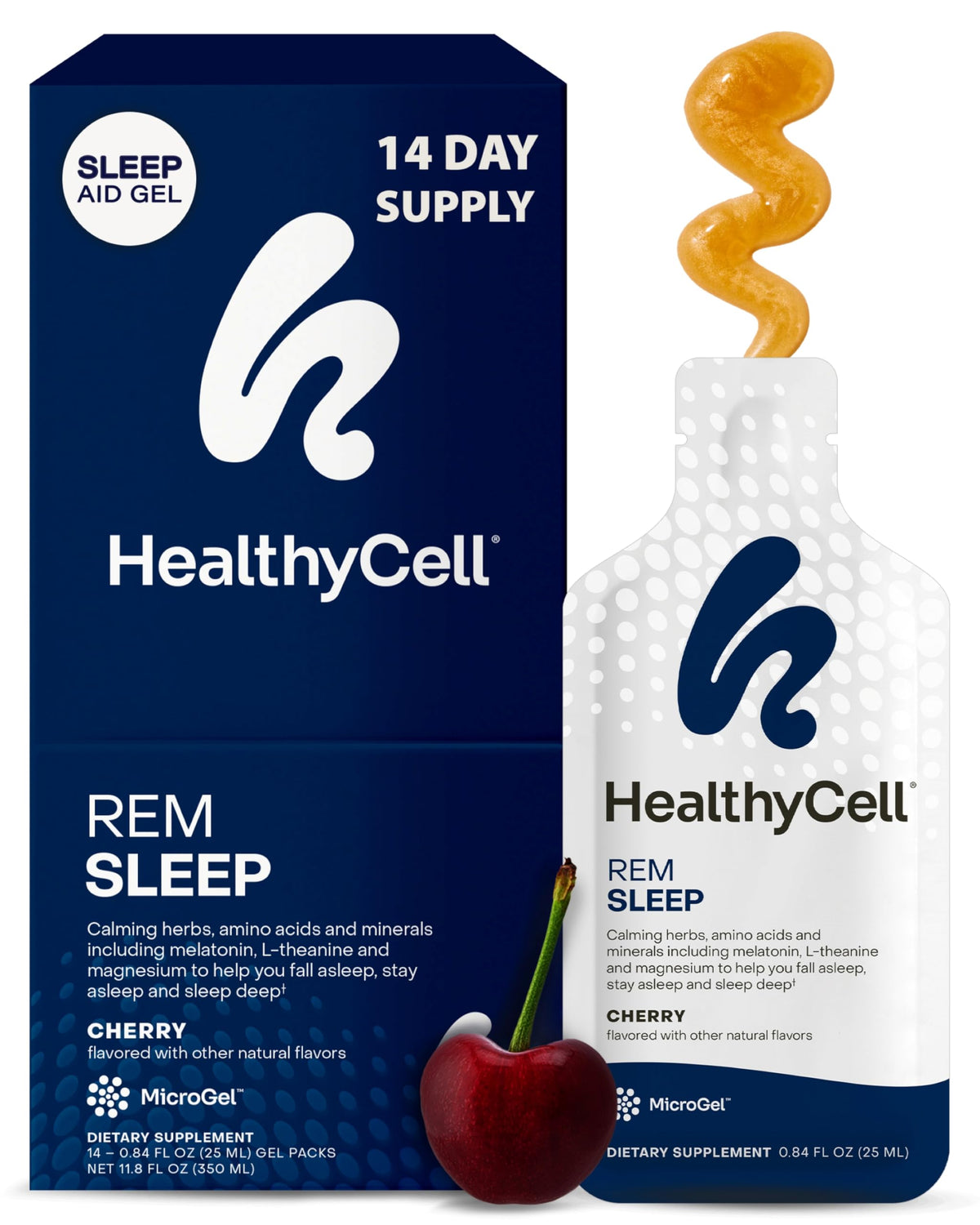 Healthycell REM Sleep gel liquide saveur cerise pour favoriser la détente et l'endormissement