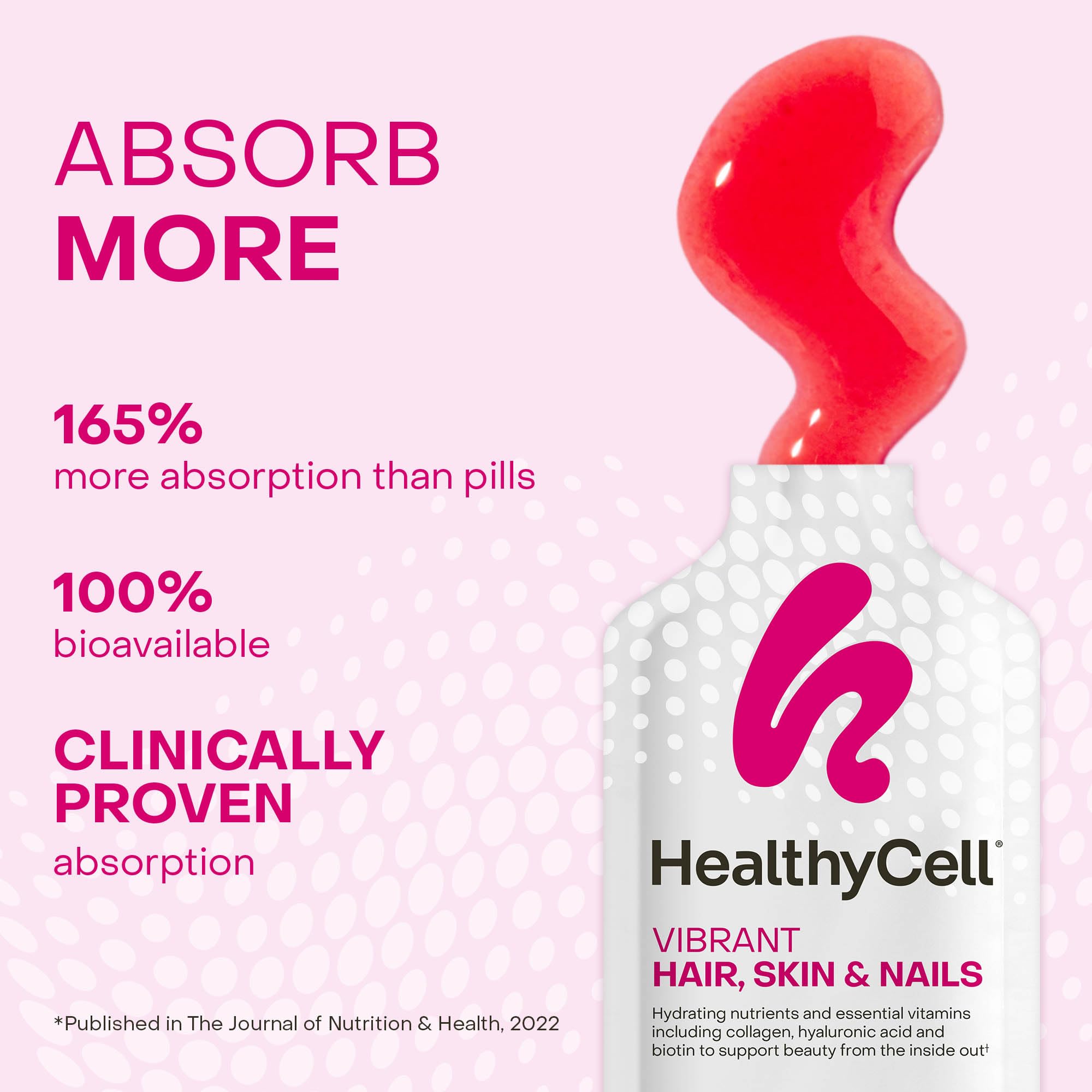 HealthyCell sachets-gel framboise – format portable et pratique au quotidien.