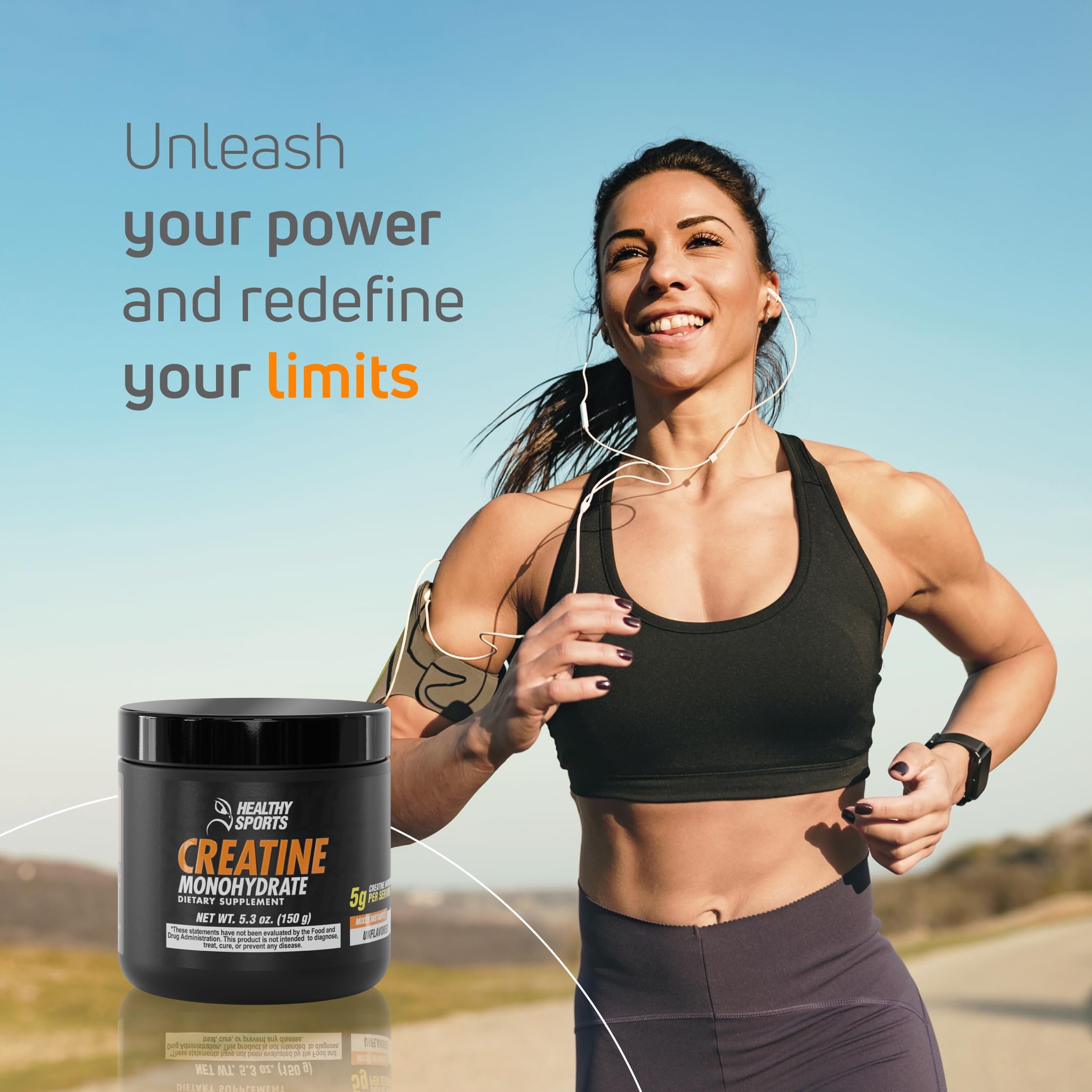 HEALTHY SPORTS Creatine Monohydrate poudre-vrac option pratique pour stocker et utiliser facilement
