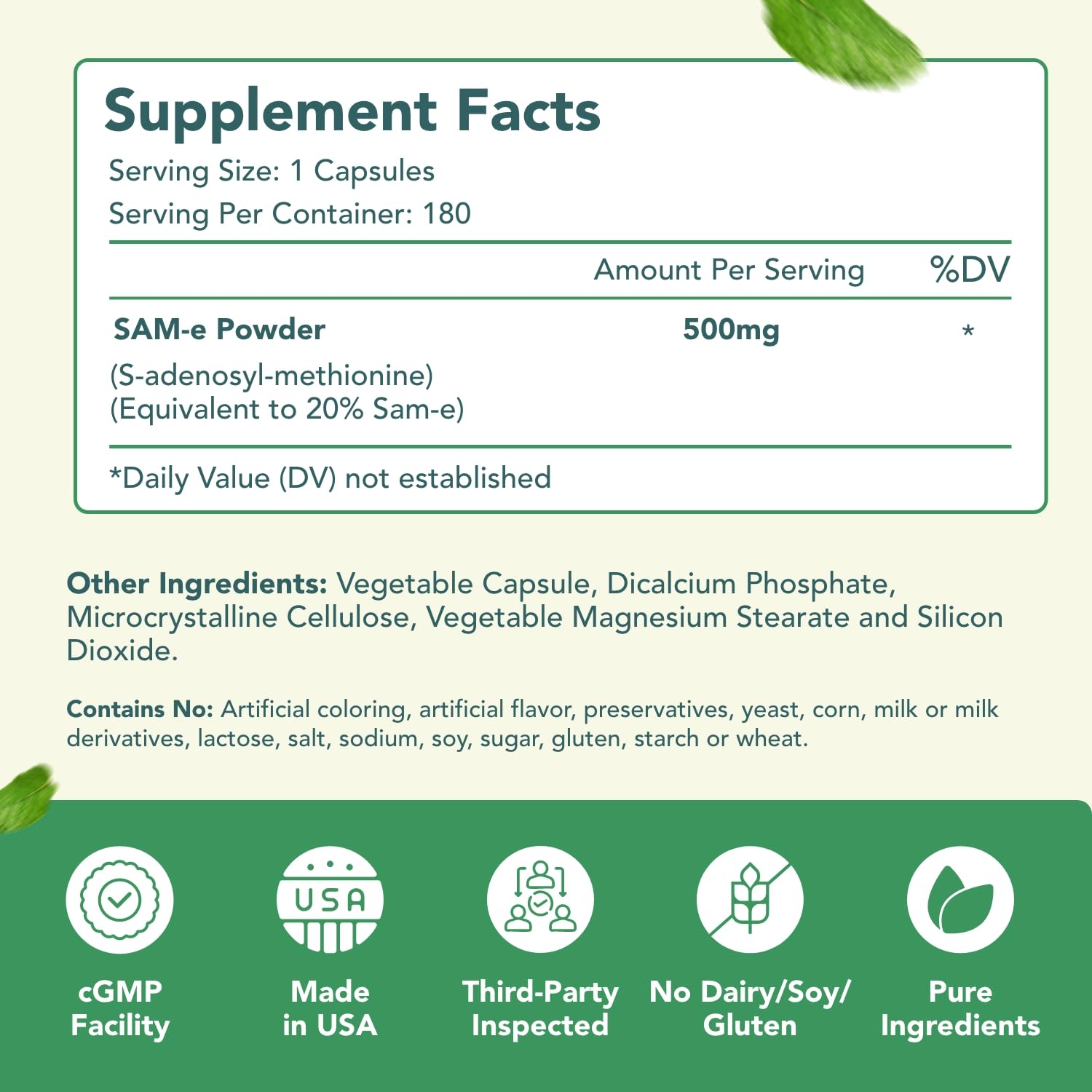 HealthyWayRx SAM-e 500 mg – Ingrédients naturels et haute absorption.