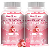 Healtionist calcium citrate 2000 mg en flacon, 2 packs pratique pour le quotidien.