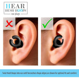 HEAR HUSH HOOPS, quatre tailles incluses pour ajustement parfait et confort durable.