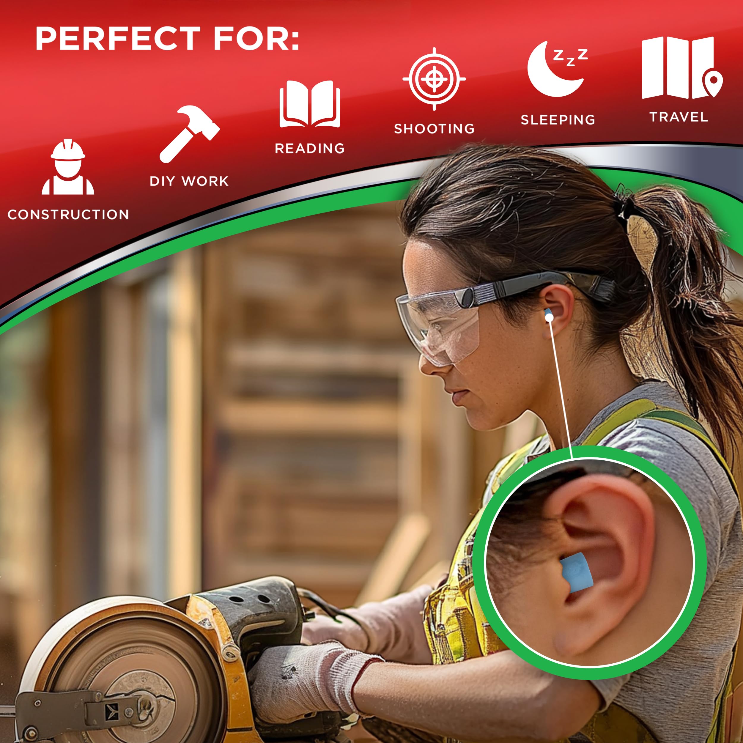 HEAROS Xtreme bouchons d'oreille mousse, protection auditive pour sports et travaux bruyants.