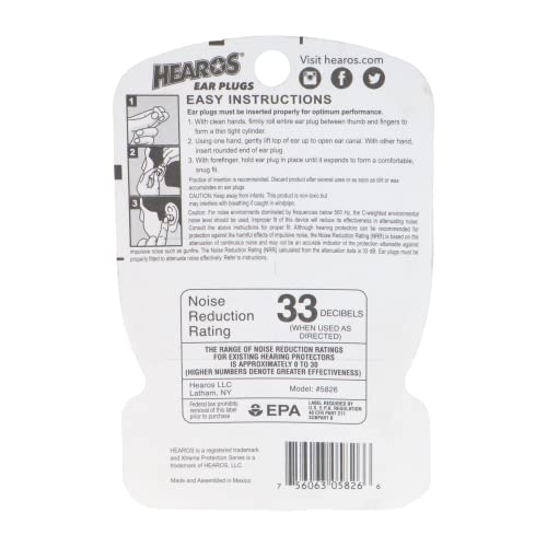 Hearos Xtreme bouchons d'oreille NRR32, isolation du bruit efficace au quotidien.