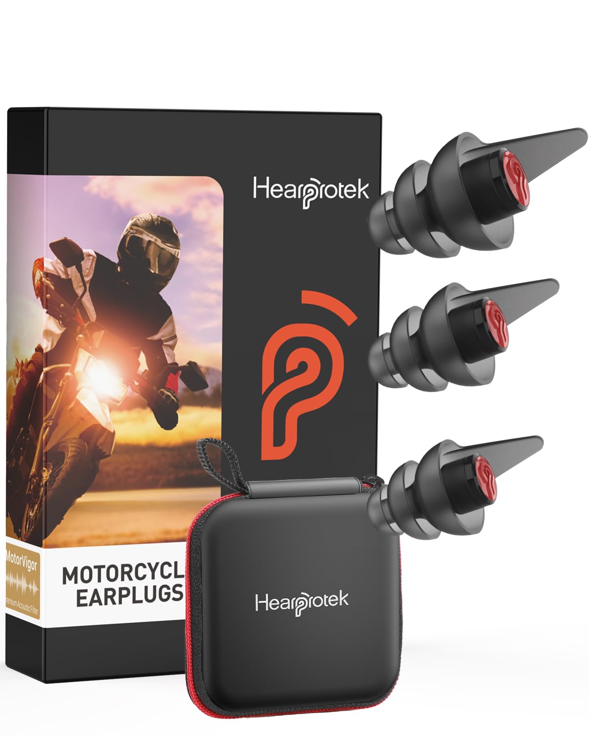 Hearprotek bouchons d'oreille moto 24dB: réduction du bruit du vent pour trajet plus calme