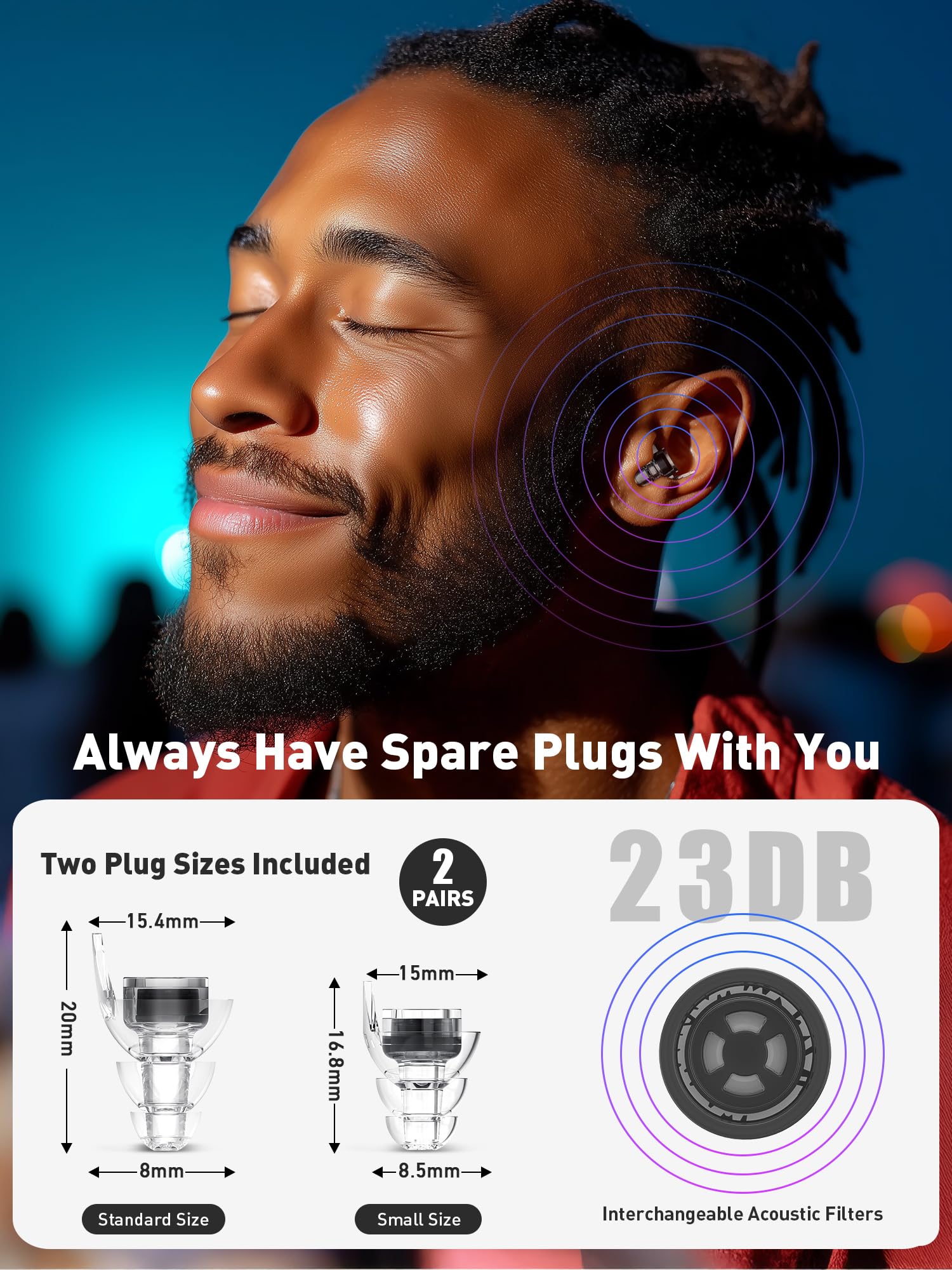 Hearprotek Concert – cordon en silicone détachable pour un transport sûr.