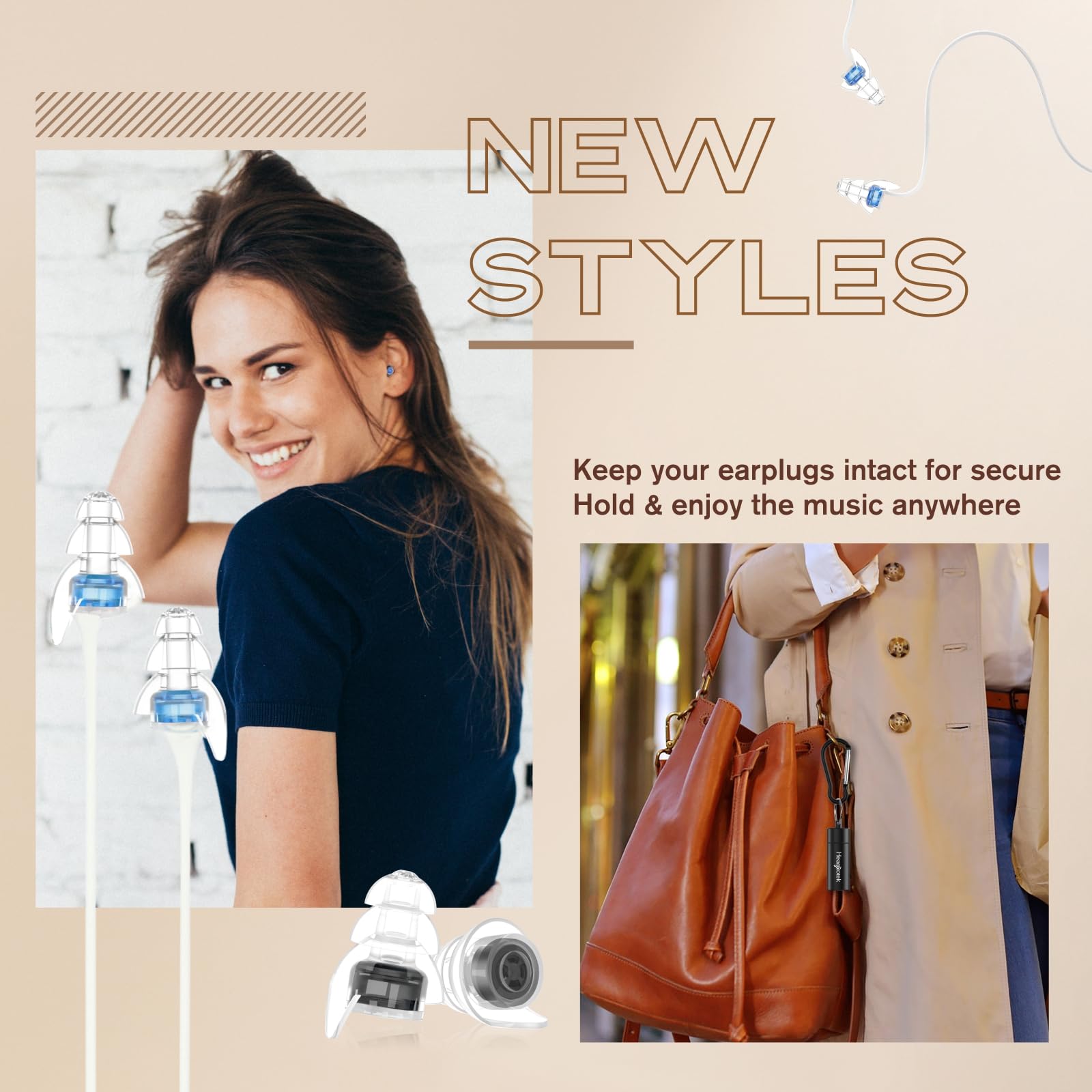 Corde silicone detachable: accessoire pratique pour porter les bouchons.