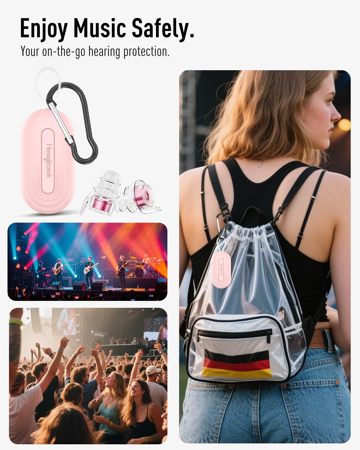 Hearprotek cordon détachable et étui portable pour emporter facilement.