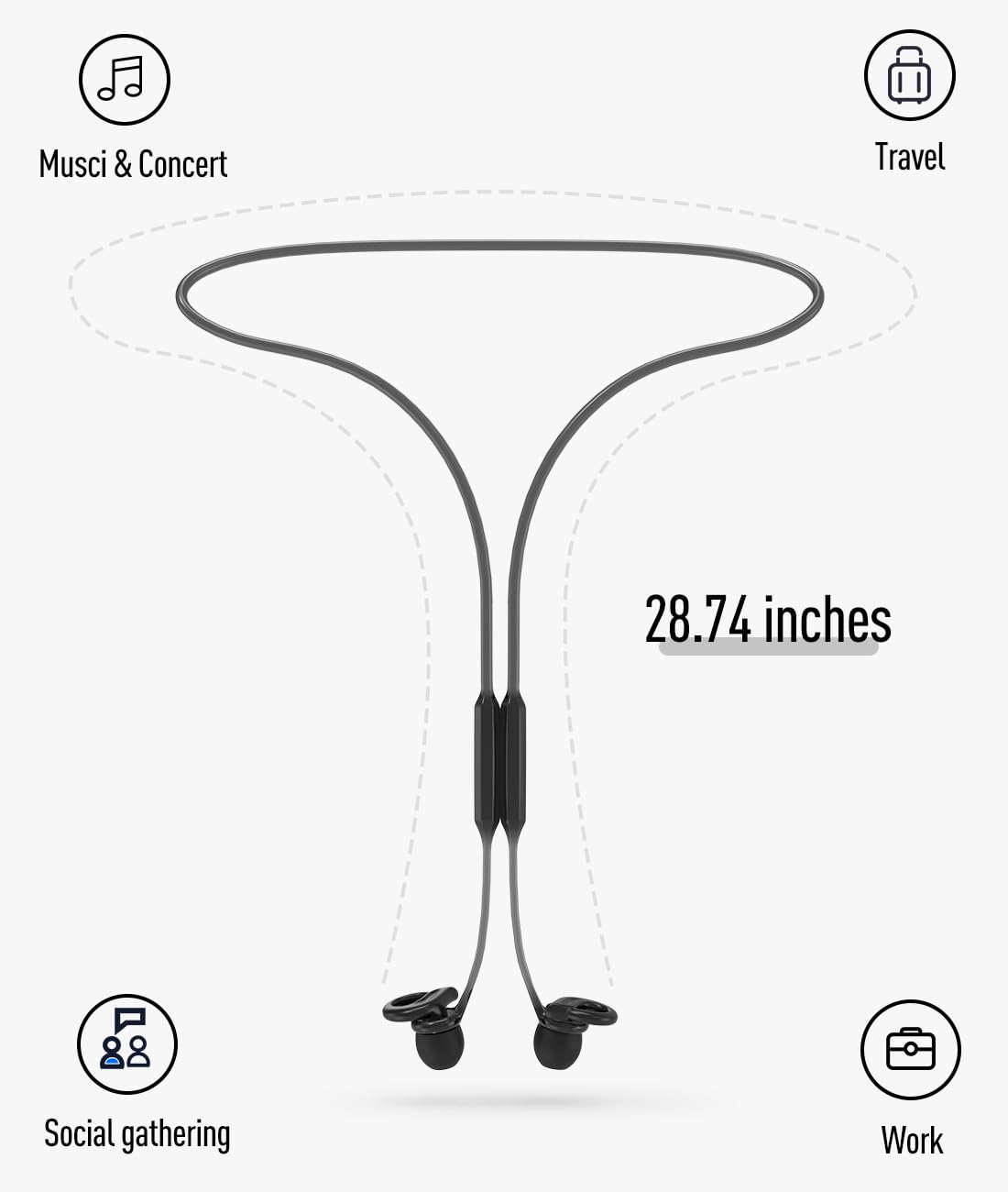 Hearprotek cordon silicone doux anti-perte autour du cou