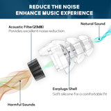 Hearprotek filtre acoustique 23 dB pour réduire le bruit tout en préservant la clarté.