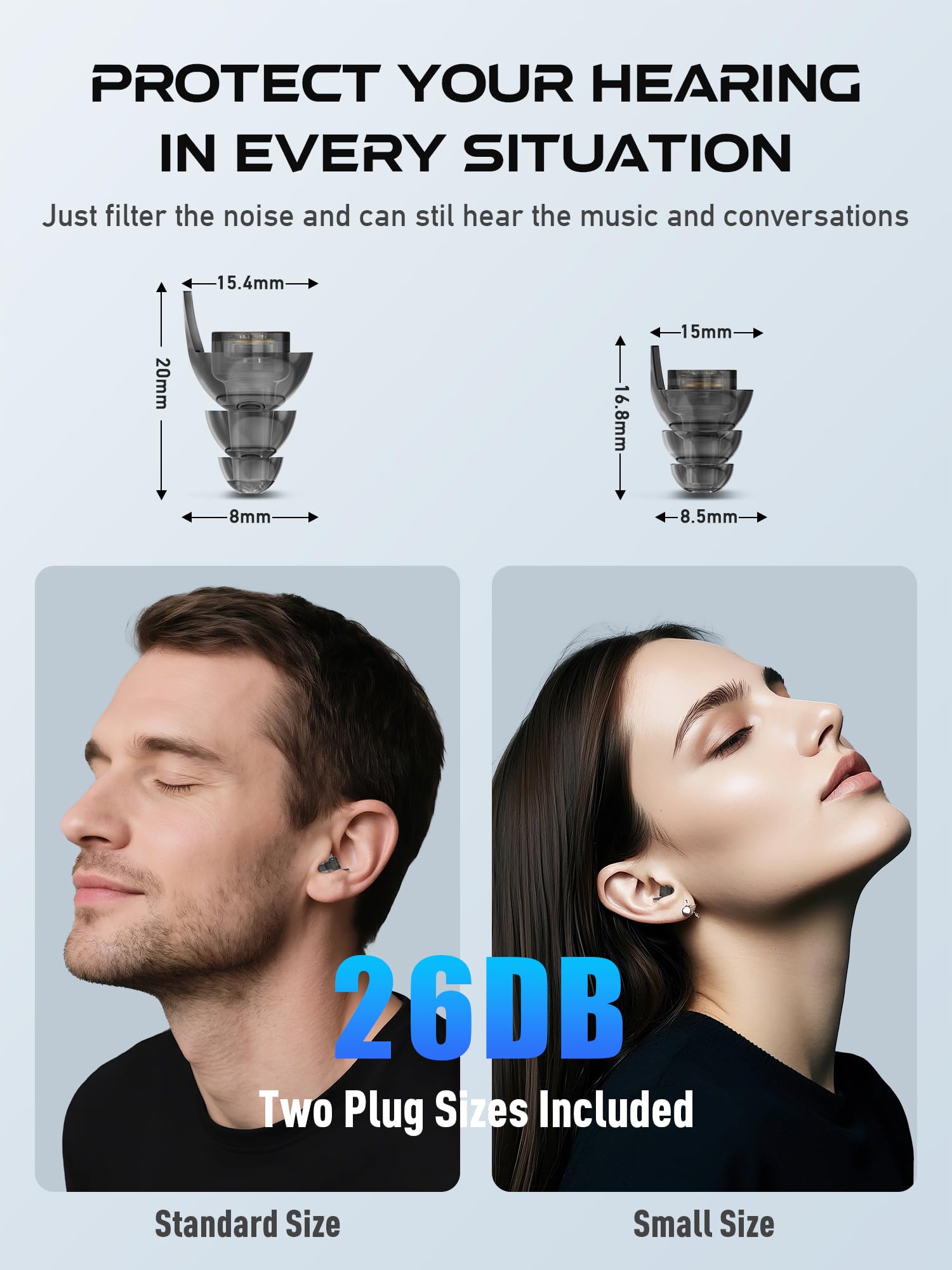 Hearprotek filtre 26db — atténuation équilibrée pour profiter des concerts sans surdistorsion.