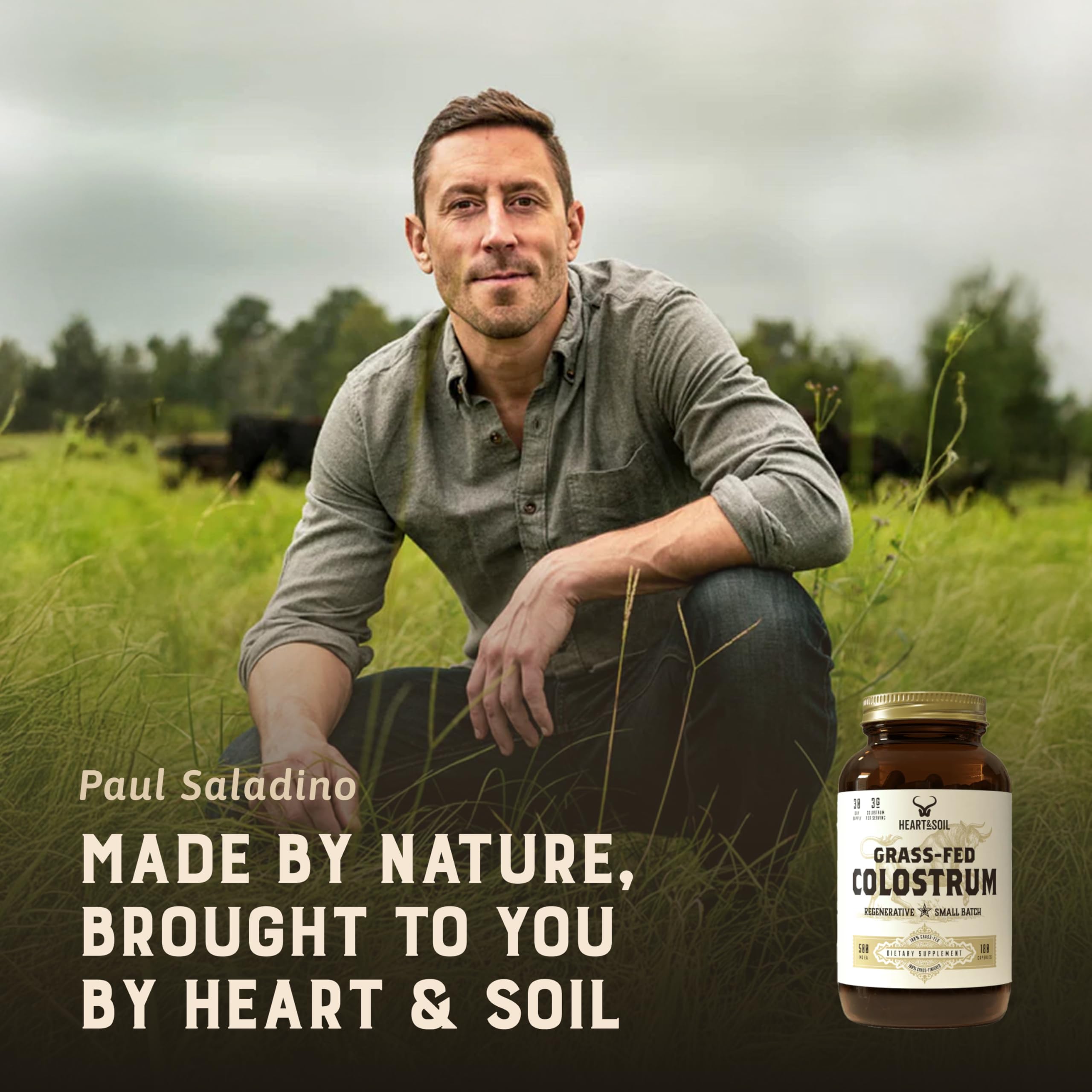 Heart & Soil capsule en gros plan, concentration adaptée pour le soutien digestif.