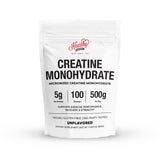 HEARTHY FOODS Créatine Monohydrate Micronisée – poudre 500 g, mélange facile