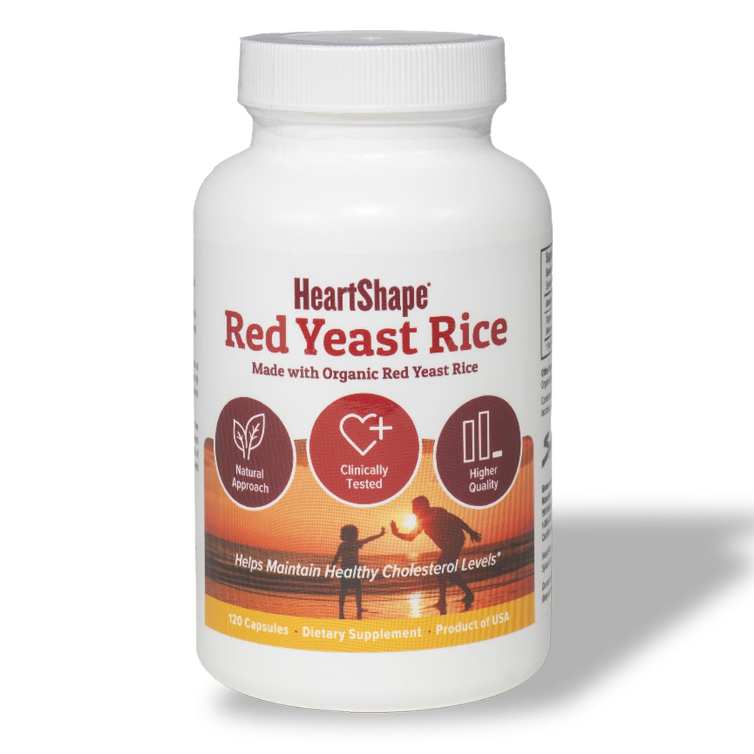 HeartShape riz de levure rouge – bouteille, capsules faciles à avaler.