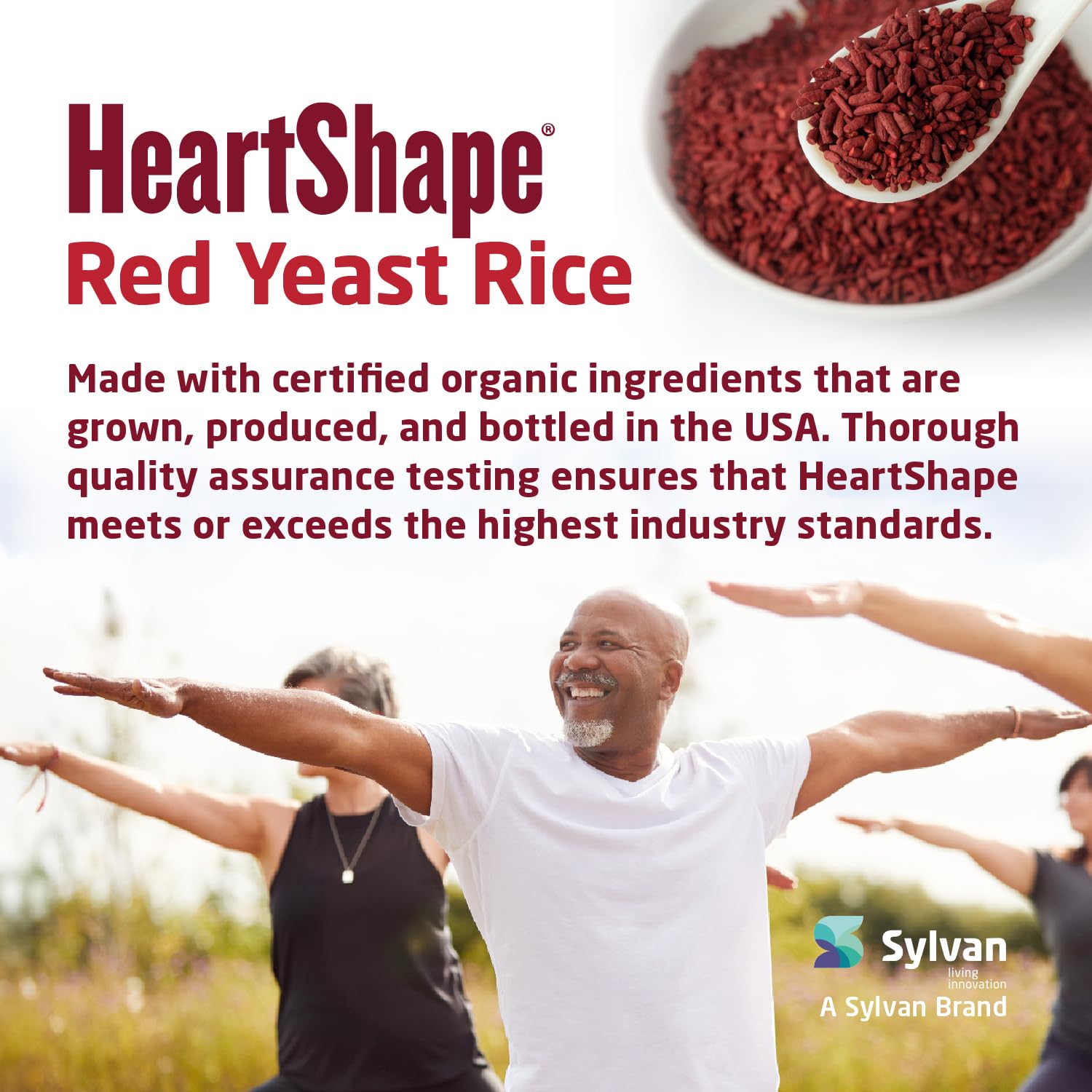 HeartShape riz de levure rouge – emballage intérieur et contenu clair.