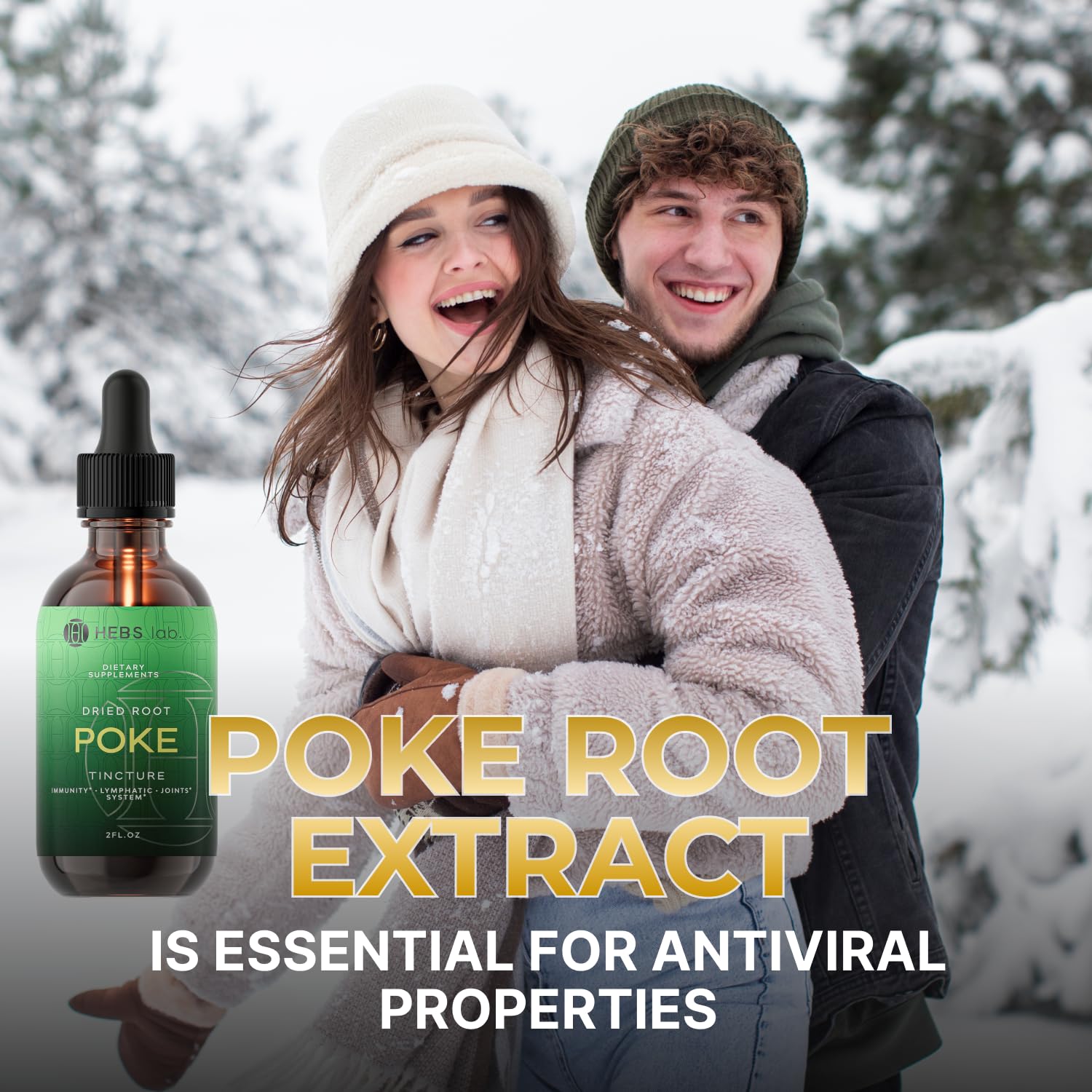 HEBS LAB Extrait Poke Root – etiquette claire pour transparence et traçabilité.