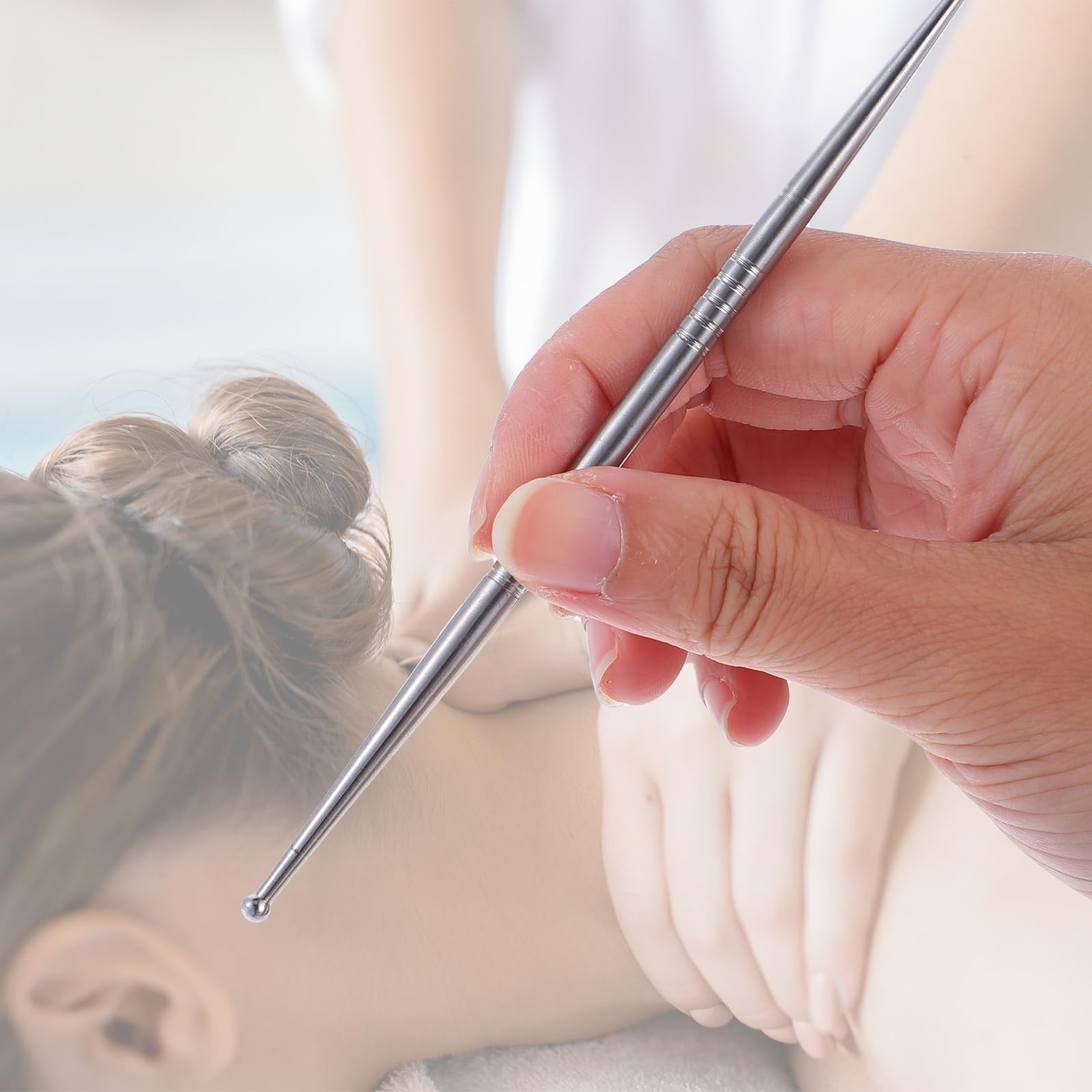 Application de pression sur les points réflexes avec Heclia.