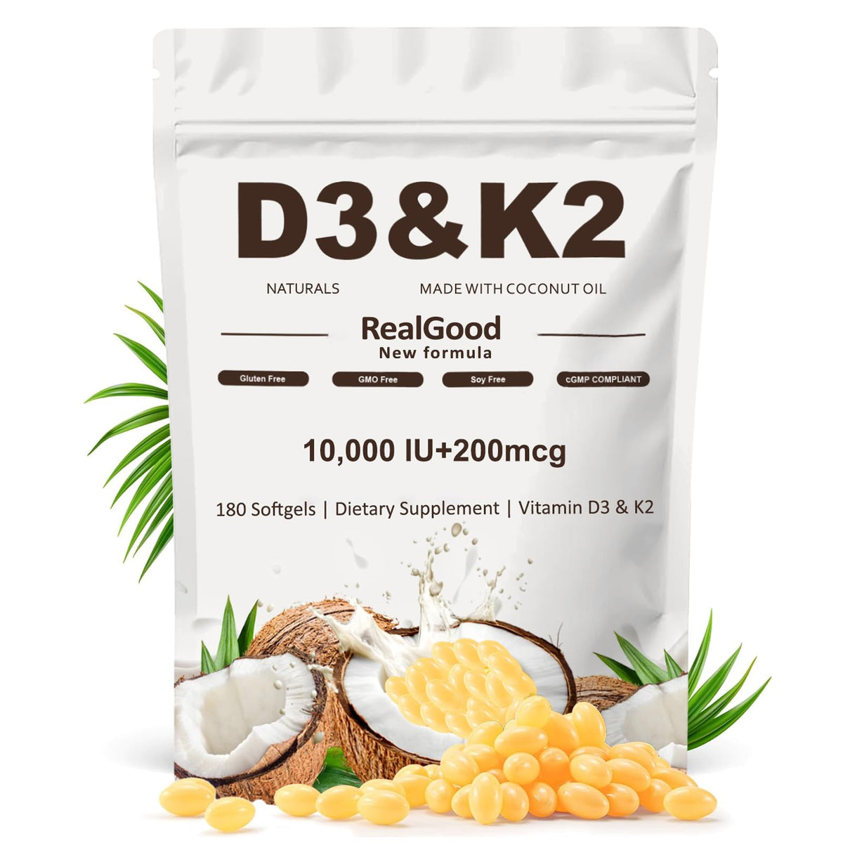 Heidelux Real Good Essentials, bouteille de capsules D3 et K2, prise quotidienne pratique.
