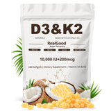 Heidelux Real Good Essentials, bouteille de capsules D3 et K2, prise quotidienne pratique.