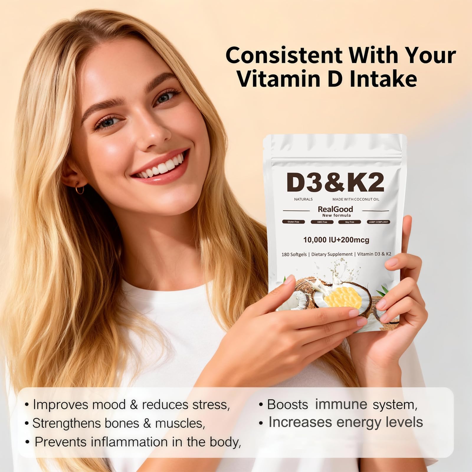 Heidelux Real Good Essentials, huile de coco MCT améliorant l'absorption des nutriments.