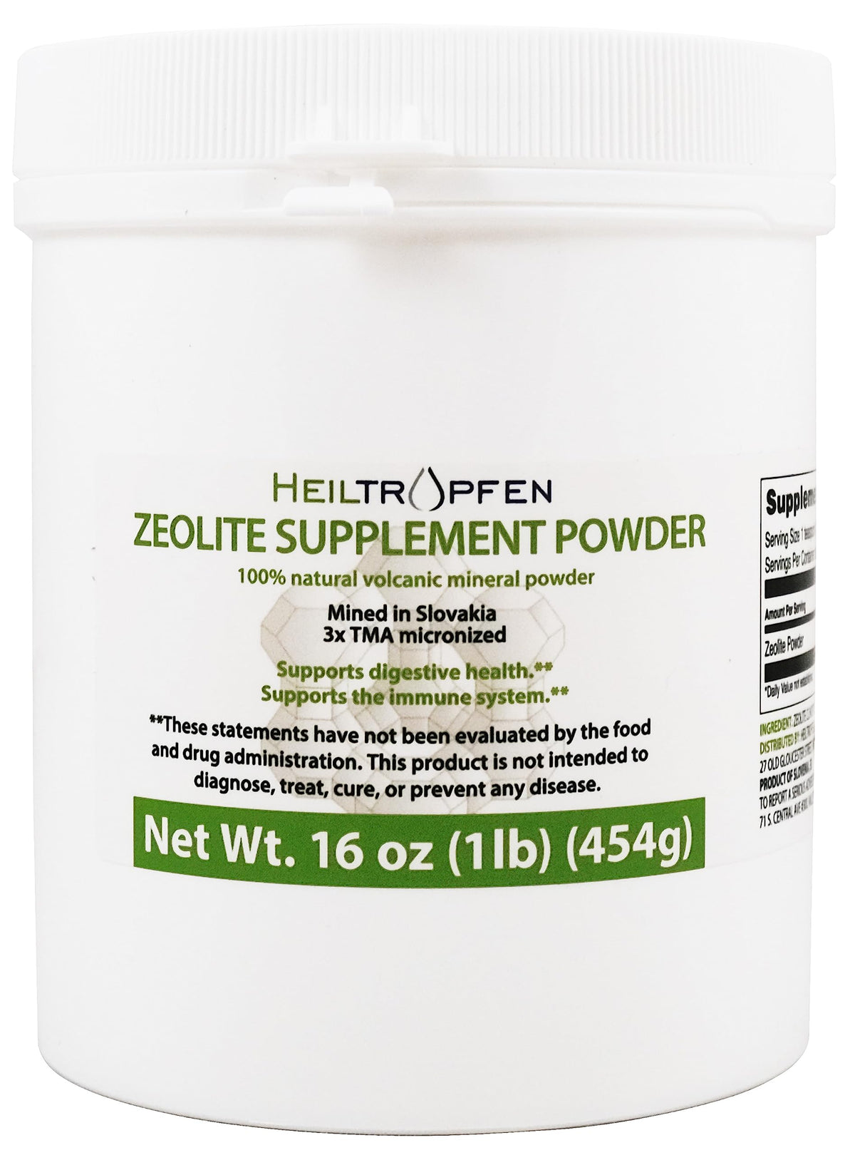 Heiltropfen Zeolite: poudre ultrafine <2 µm prête à être mélangée dans l'eau