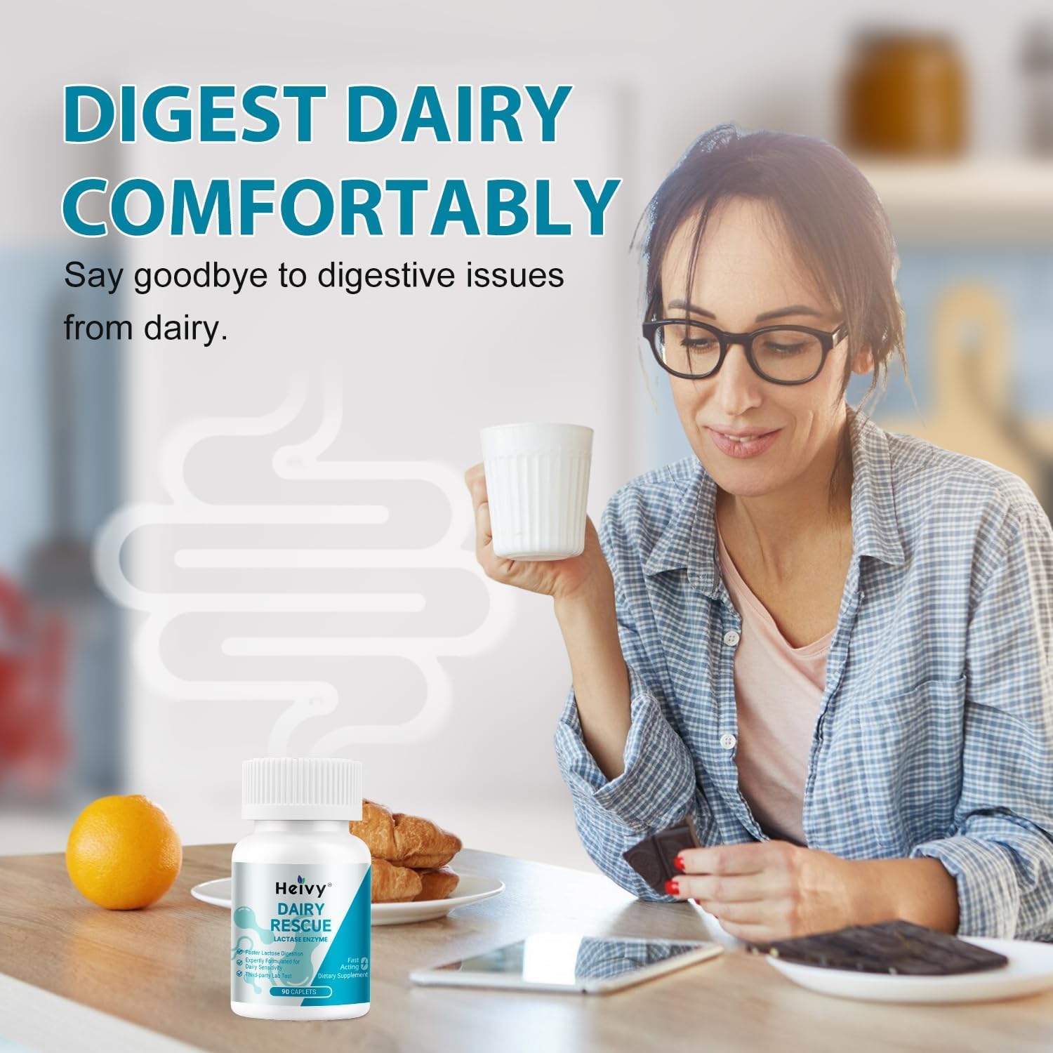 Confort digestif quotidien avec Heivy – capsules vegan et sans lactose.