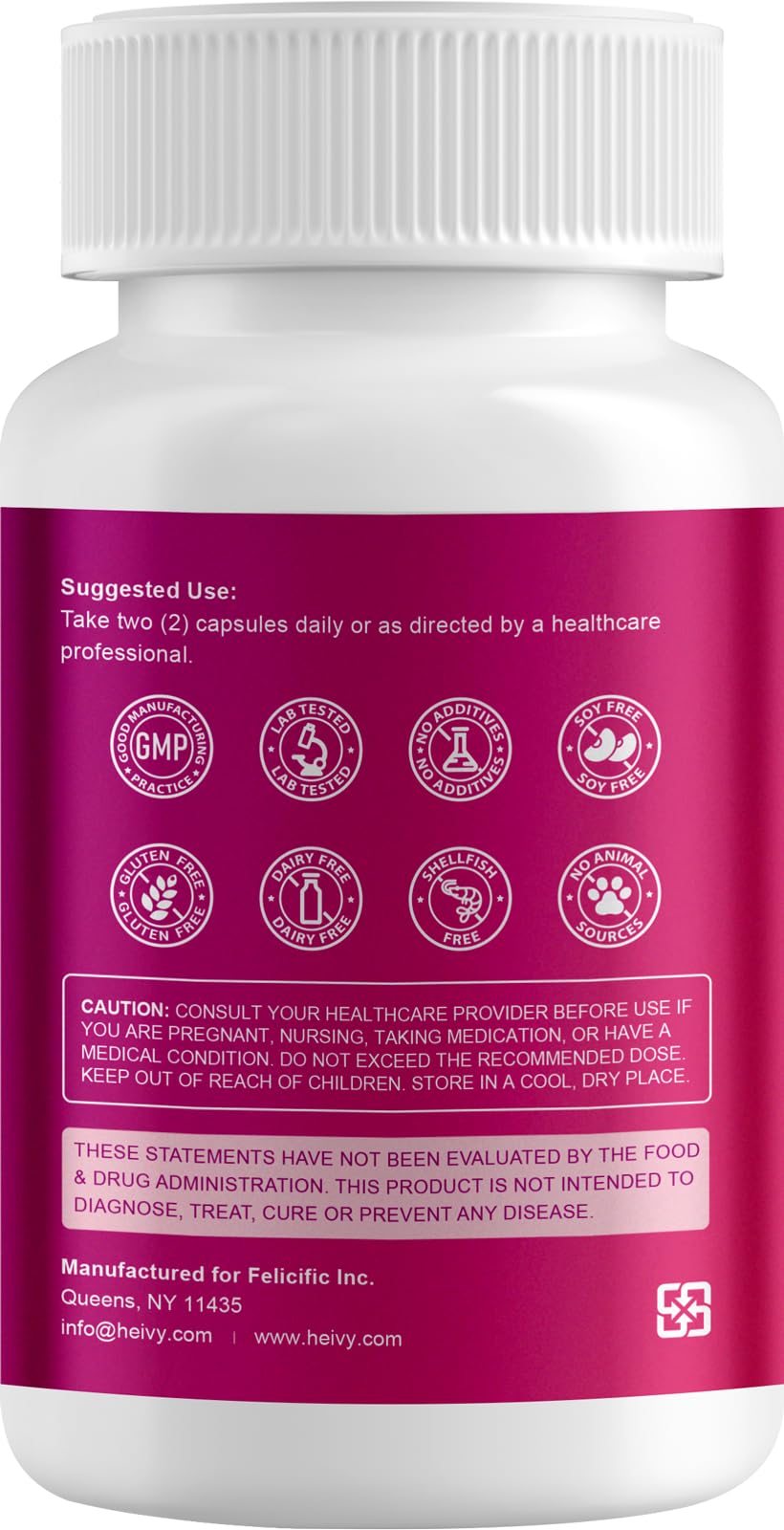 Heivy Potassium 1020 mg – étiquette lisible indiquant la dose par portion.