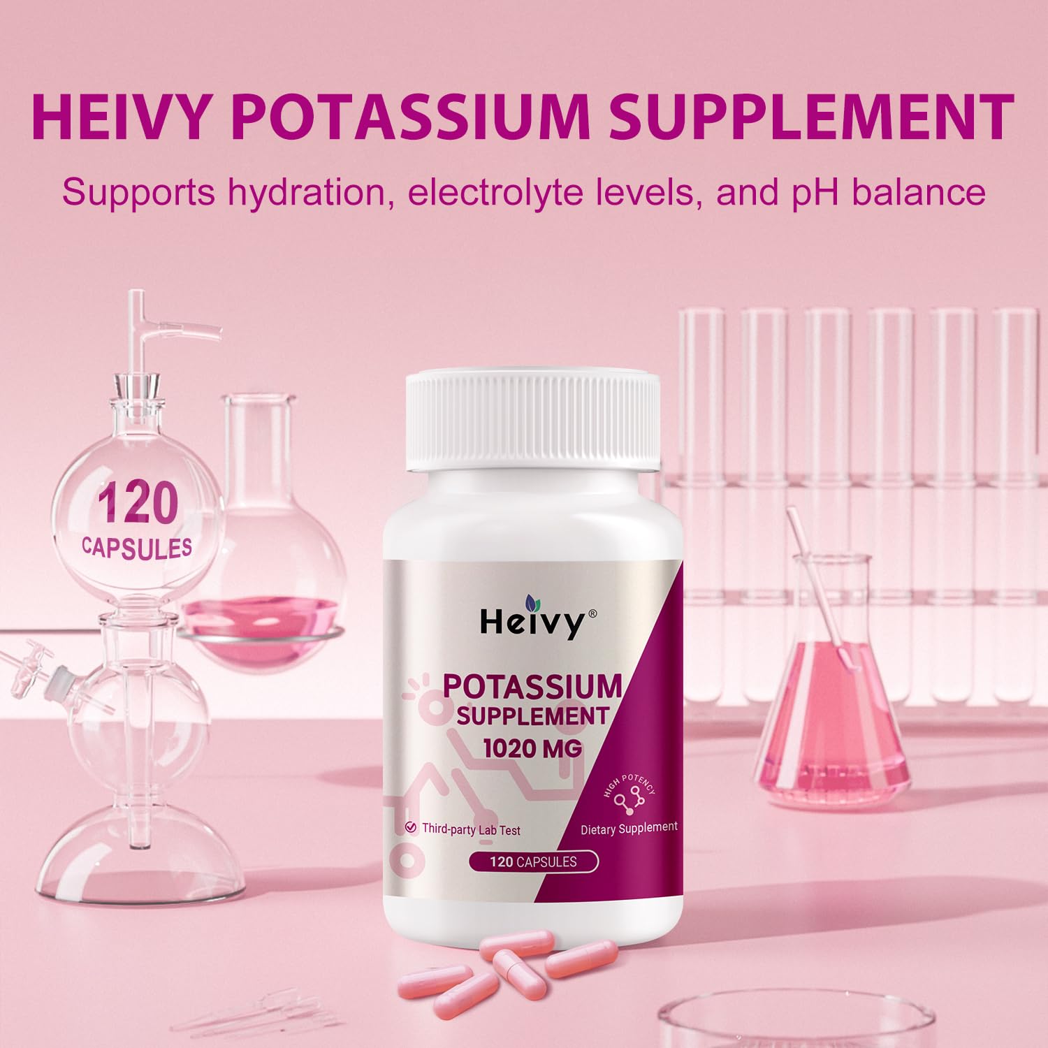 Heivy Potassium – flacon pratique pour une utilisation quotidienne et régulière.