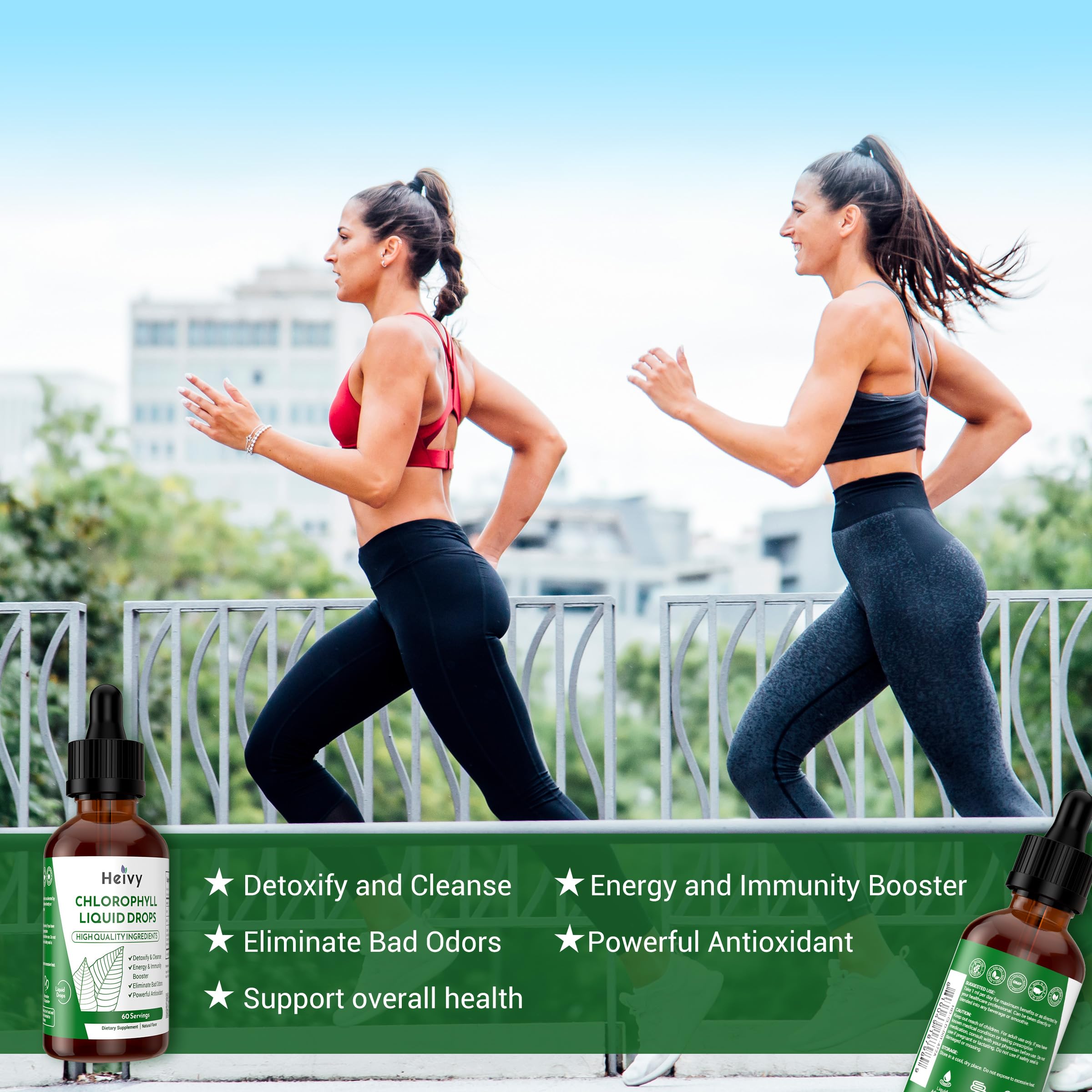 Conditionnement Heivy chlorophylle, emballage élégant et compact