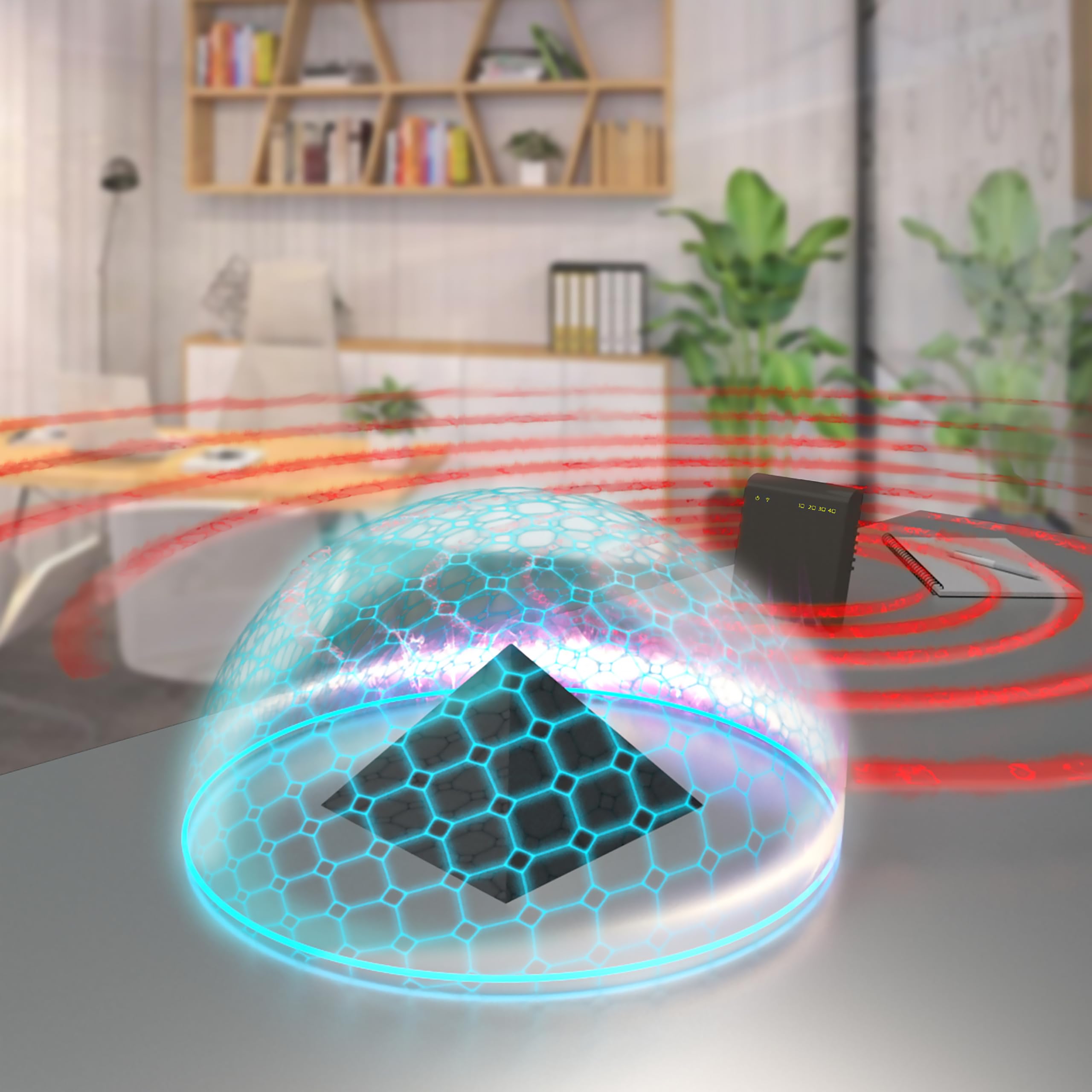 Pyramide Shungite pour méditation, énergie apaisante dans l’espace personnel.