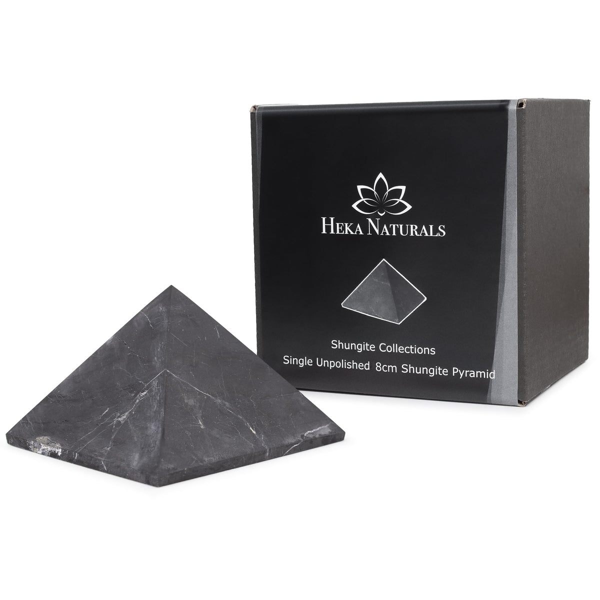 Pyramide Shungite Noire 3 pouces Heka Naturals, décor élégant et purificateur d’ambiance