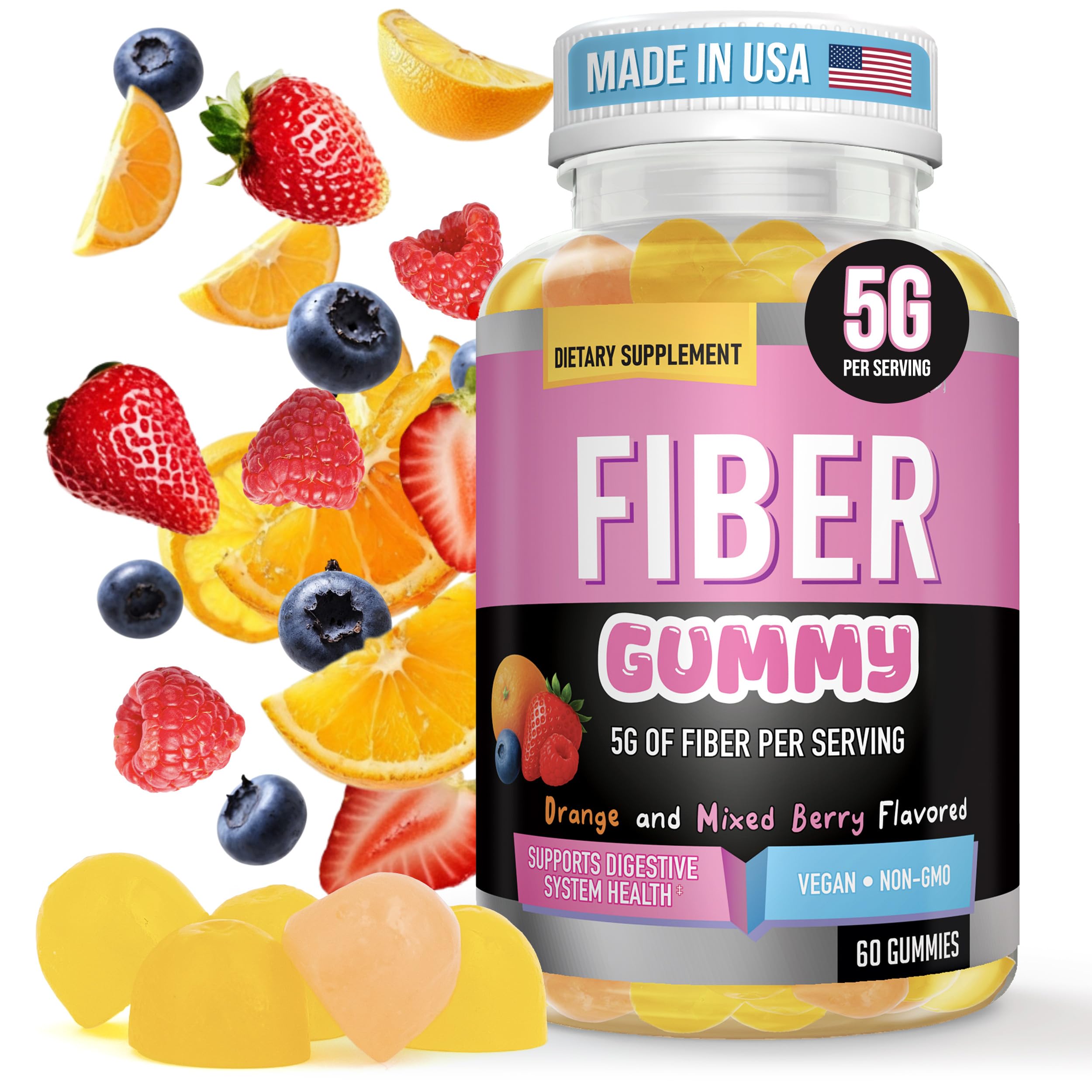 Emballage Helix Heal Gummies orange et fruits rouges, prêt à l'emploi.