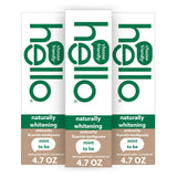 Dentifrice hello blanchissant naturel à la menthe dans un tube 4,7 oz, haleine fraîche.