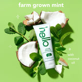 Tube hello dentifrice blanchissant, menthe rafraîchissante, haleine durable.