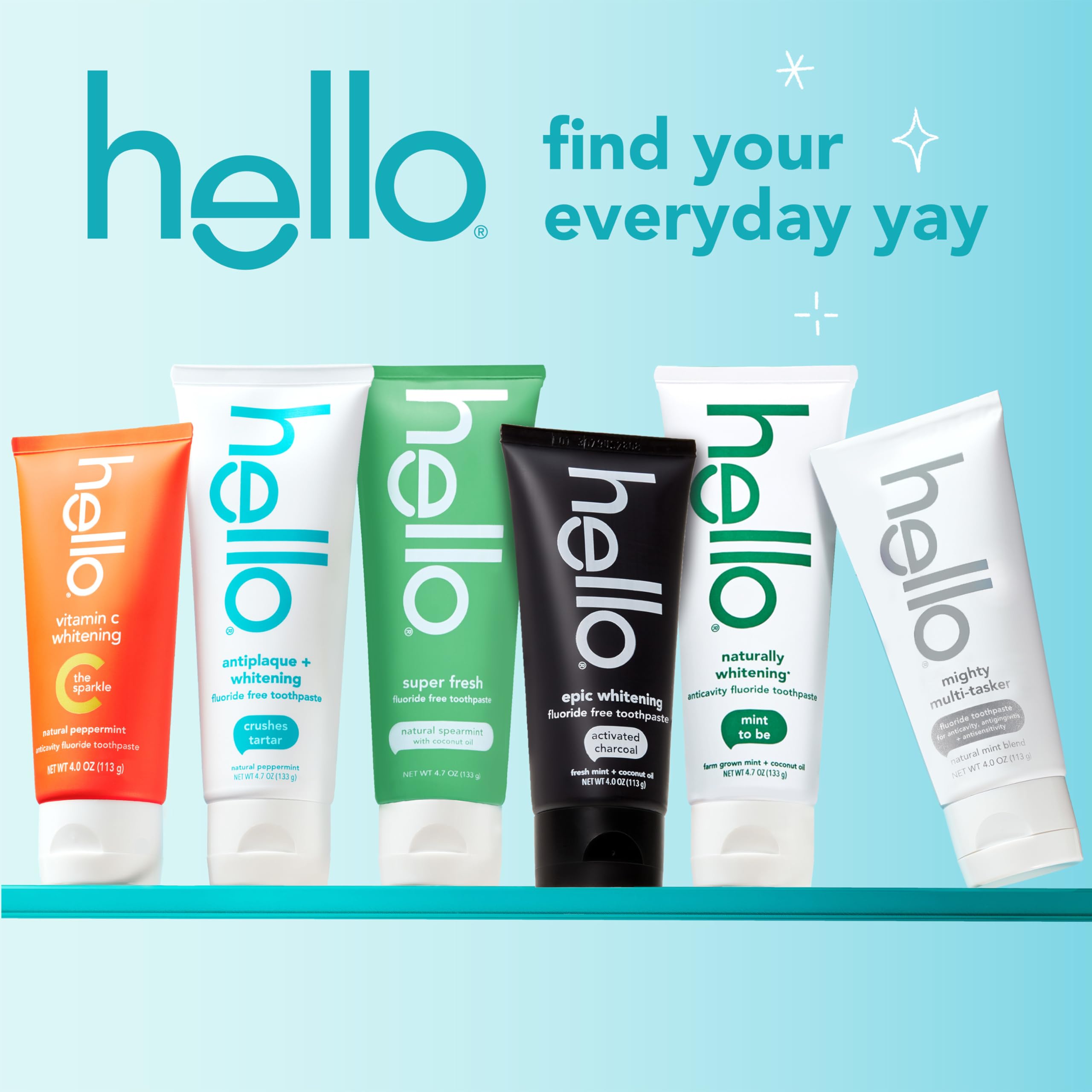 Sans colorants ni SLS, dentifrice hello, sécurité et pureté pour l'usage quotidien.
